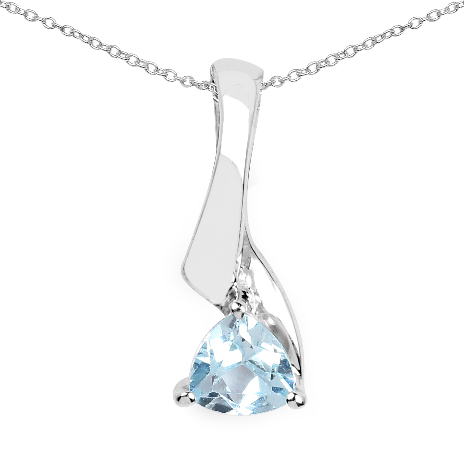0.50 Carat Genuine Blue Topaz .925 Sterling Silver Pendant