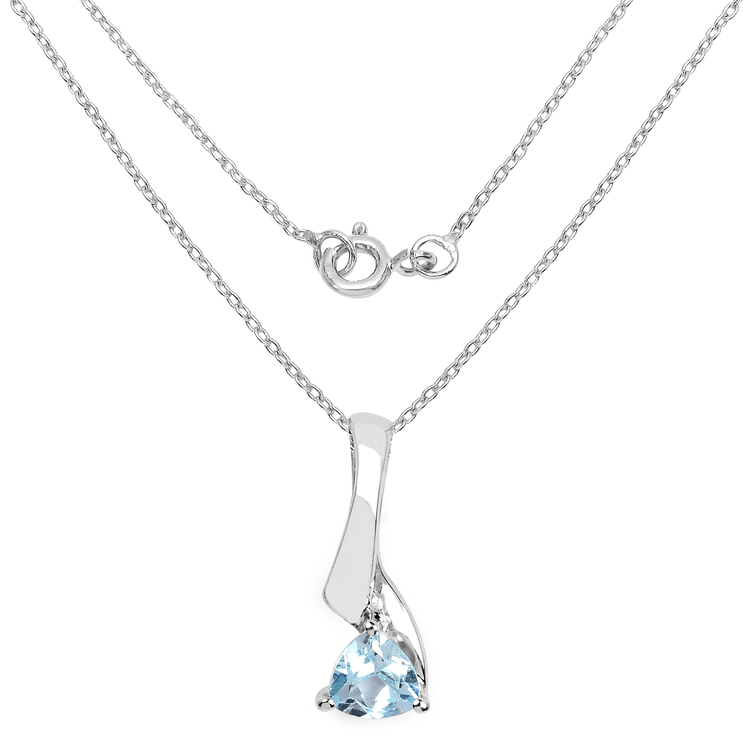 0.50 Carat Genuine Blue Topaz .925 Sterling Silver Pendant