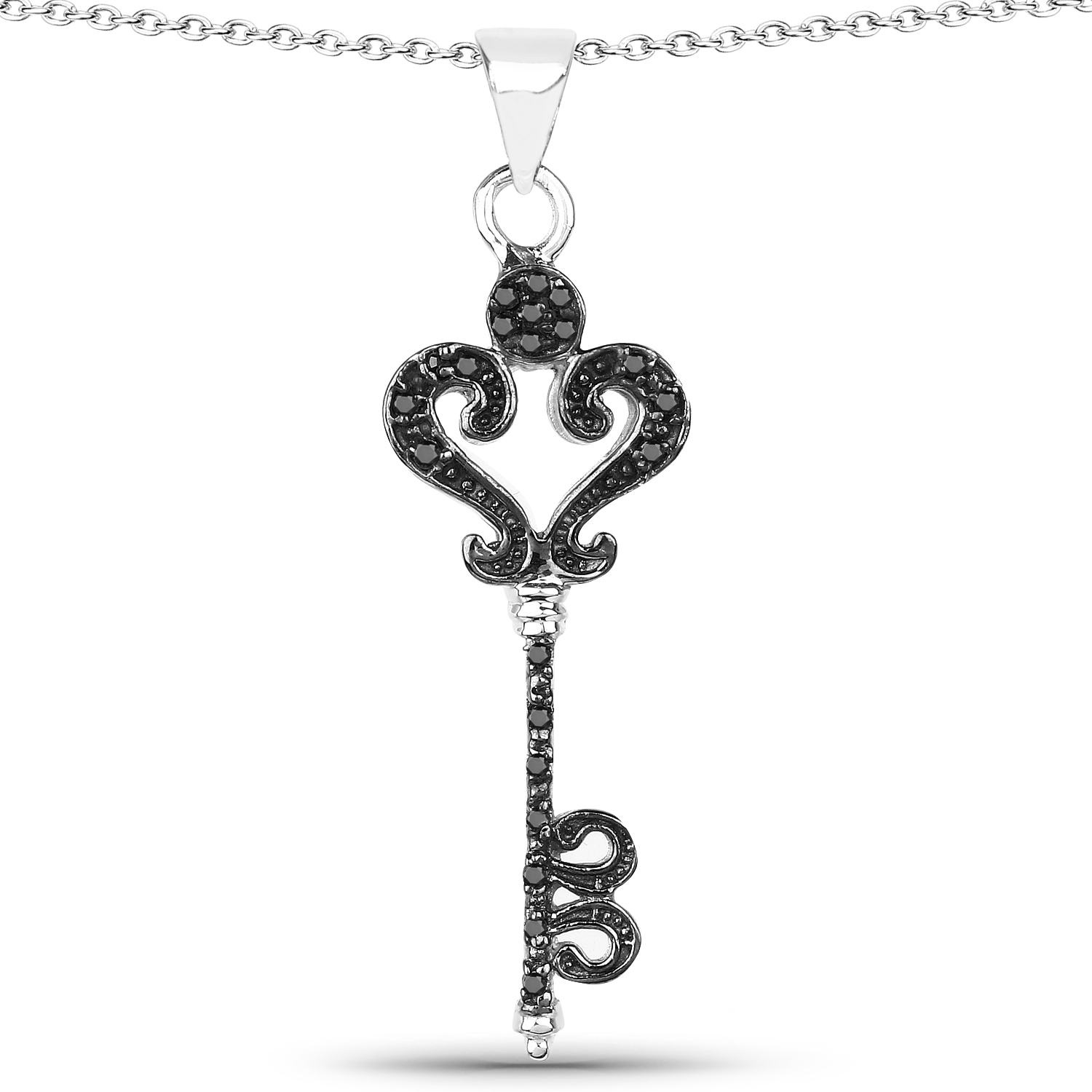 0.10 Carat Genuine Black Diamond .925 Sterling Silver Pendant