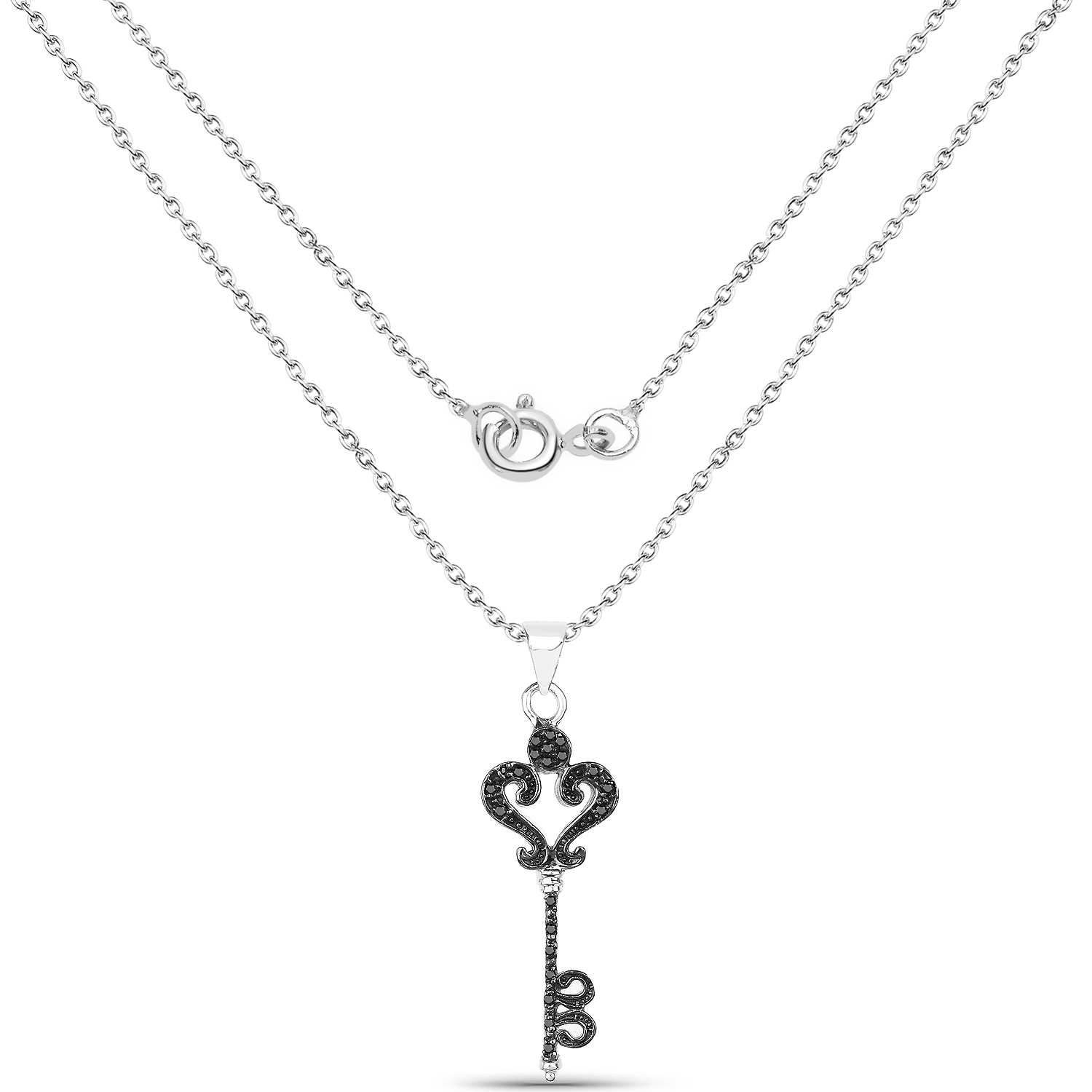 0.10 Carat Genuine Black Diamond .925 Sterling Silver Pendant