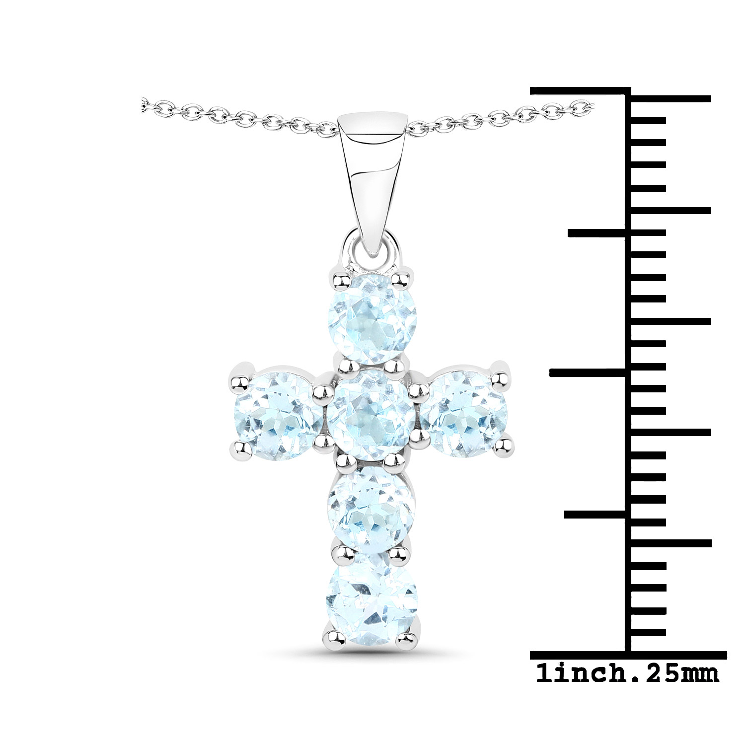 1.92 Carat Genuine Blue Topaz .925 Sterling Silver Pendant