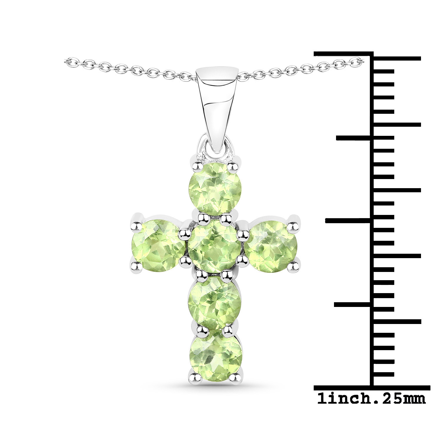 1.44 Carat Genuine Peridot .925 Sterling Silver Pendant