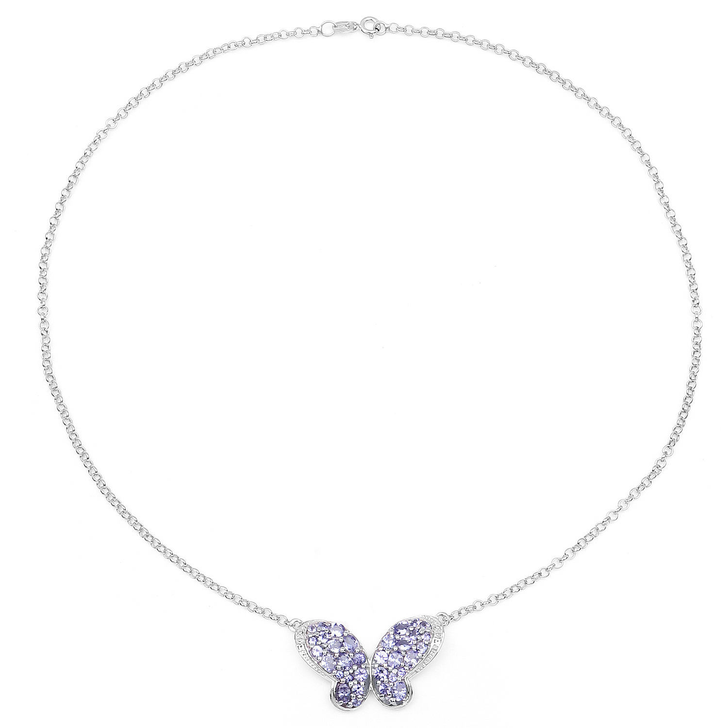 3.31 Carat Genuine Tanzanite & White Topaz .925 Sterling Silver Pendant