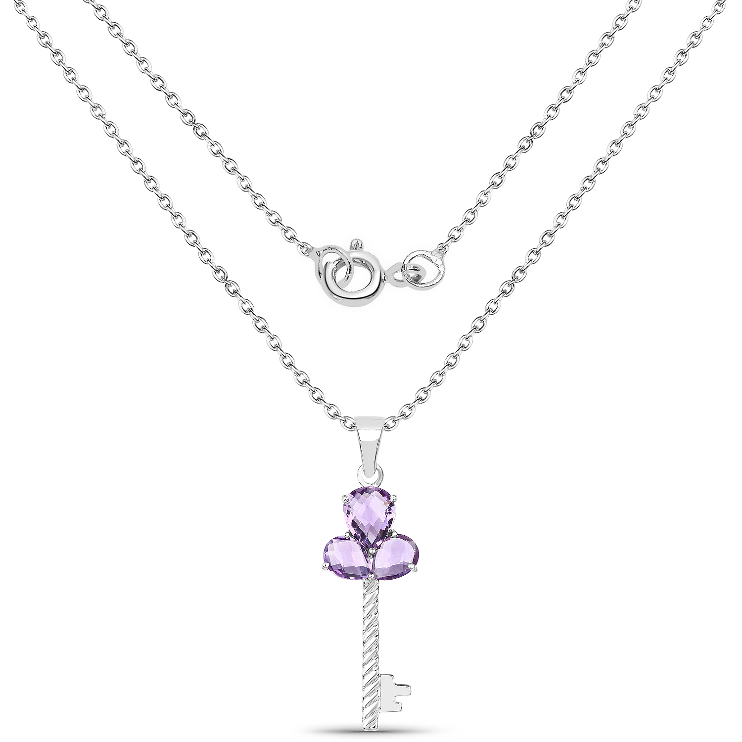 4.10 Carat Genuine Amethyst .925 Sterling Silver Pendant