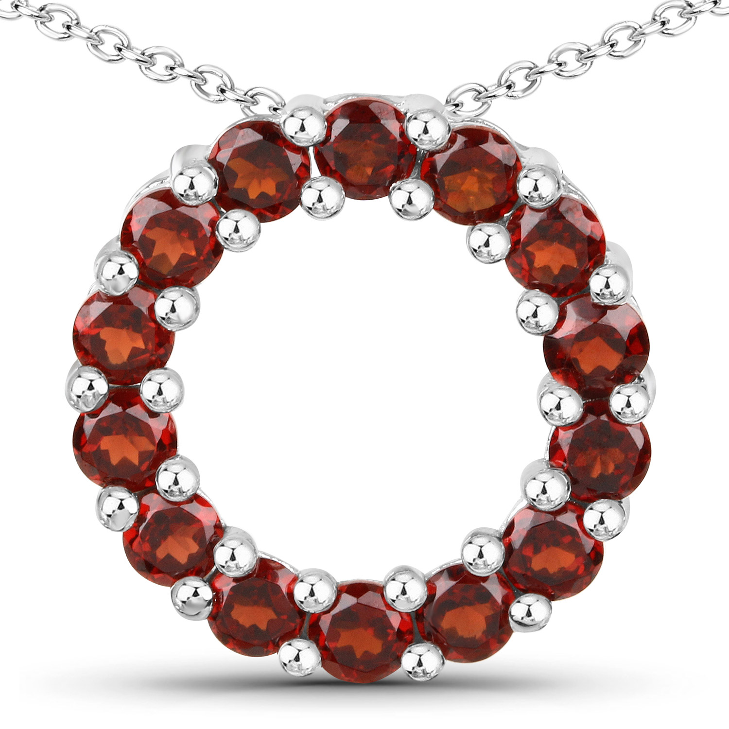 1.68 Carat Genuine Garnet .925 Sterling Silver Pendant