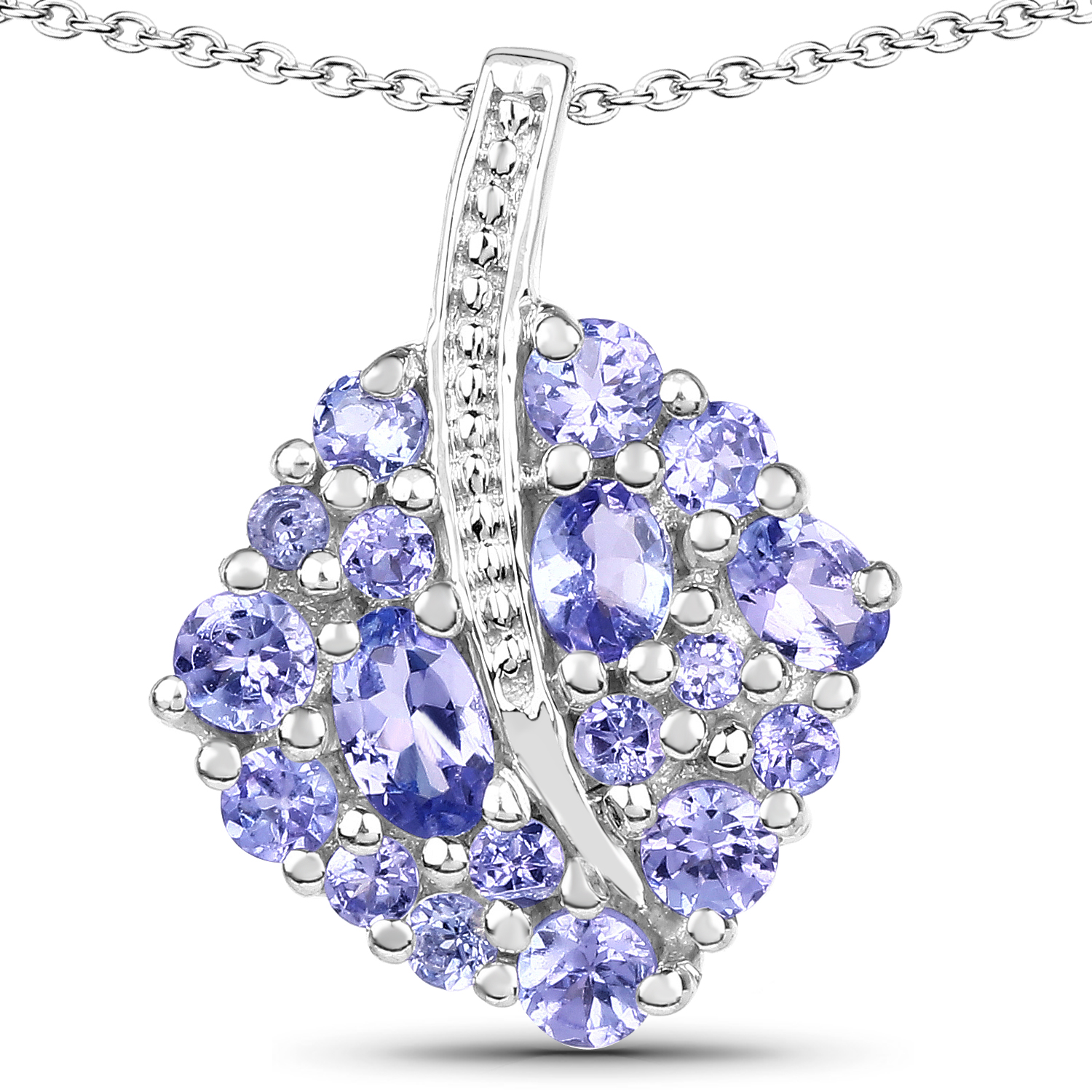 1.48 Carat Genuine Tanzanite .925 Sterling Silver Pendant