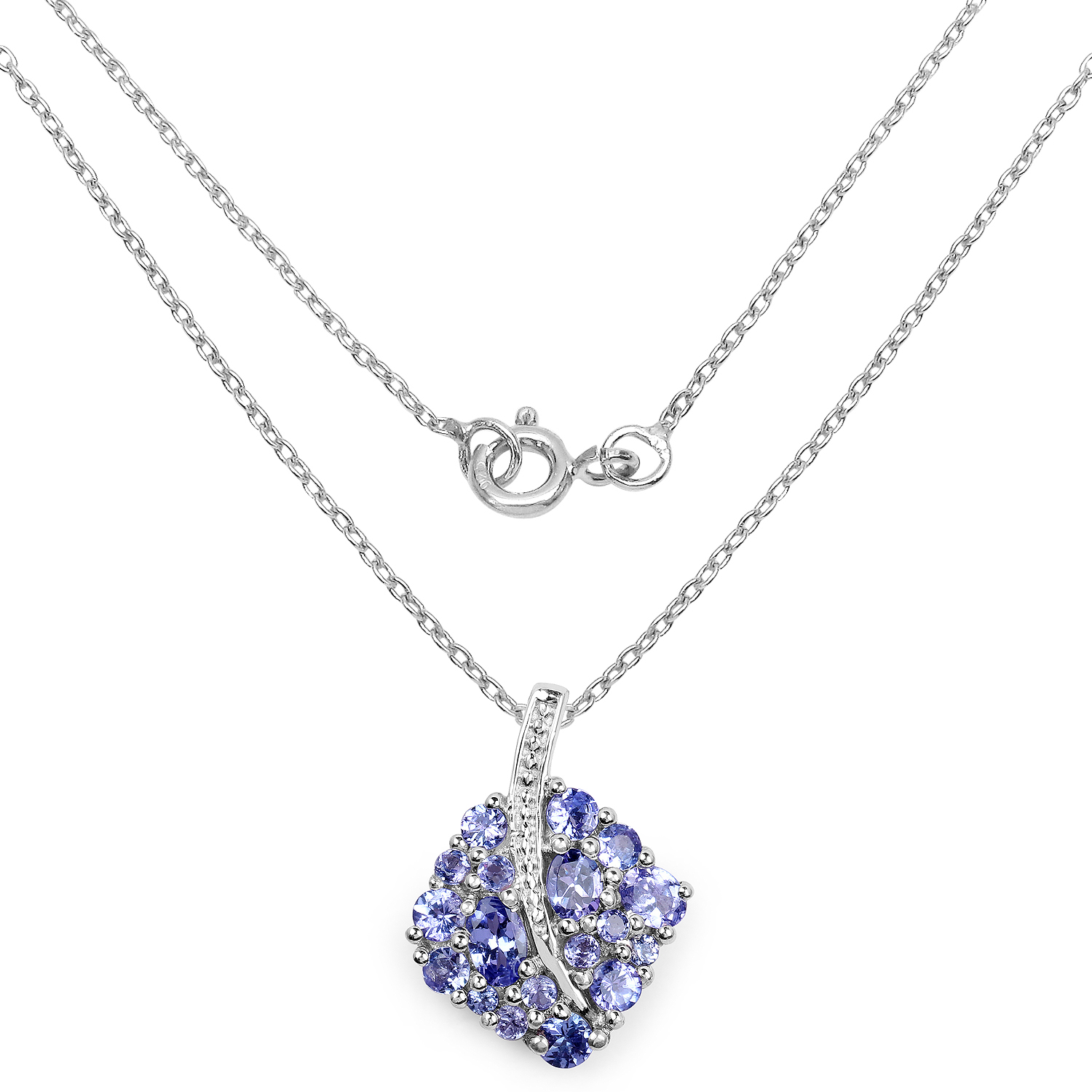1.48 Carat Genuine Tanzanite .925 Sterling Silver Pendant