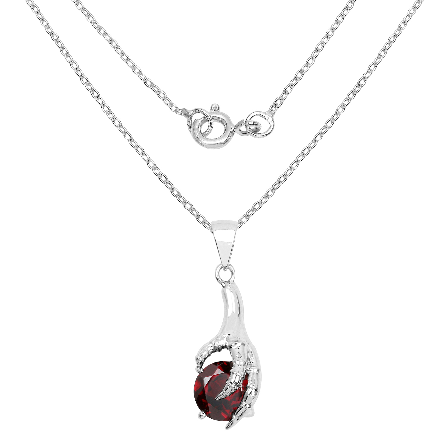 2.25 Carat Genuine Garnet .925 Sterling Silver Pendant