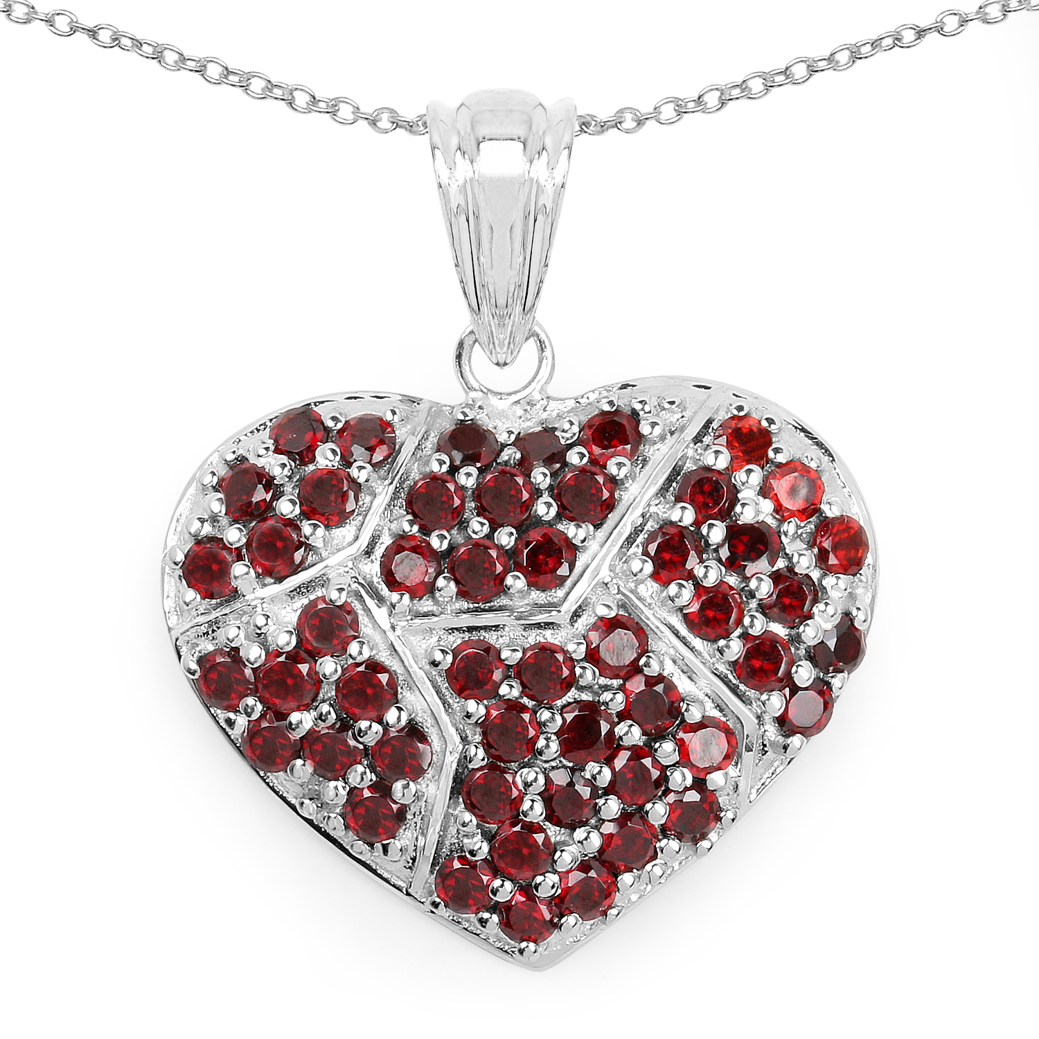 2.60 Carat Genuine Garnet .925 Sterling Silver Pendant