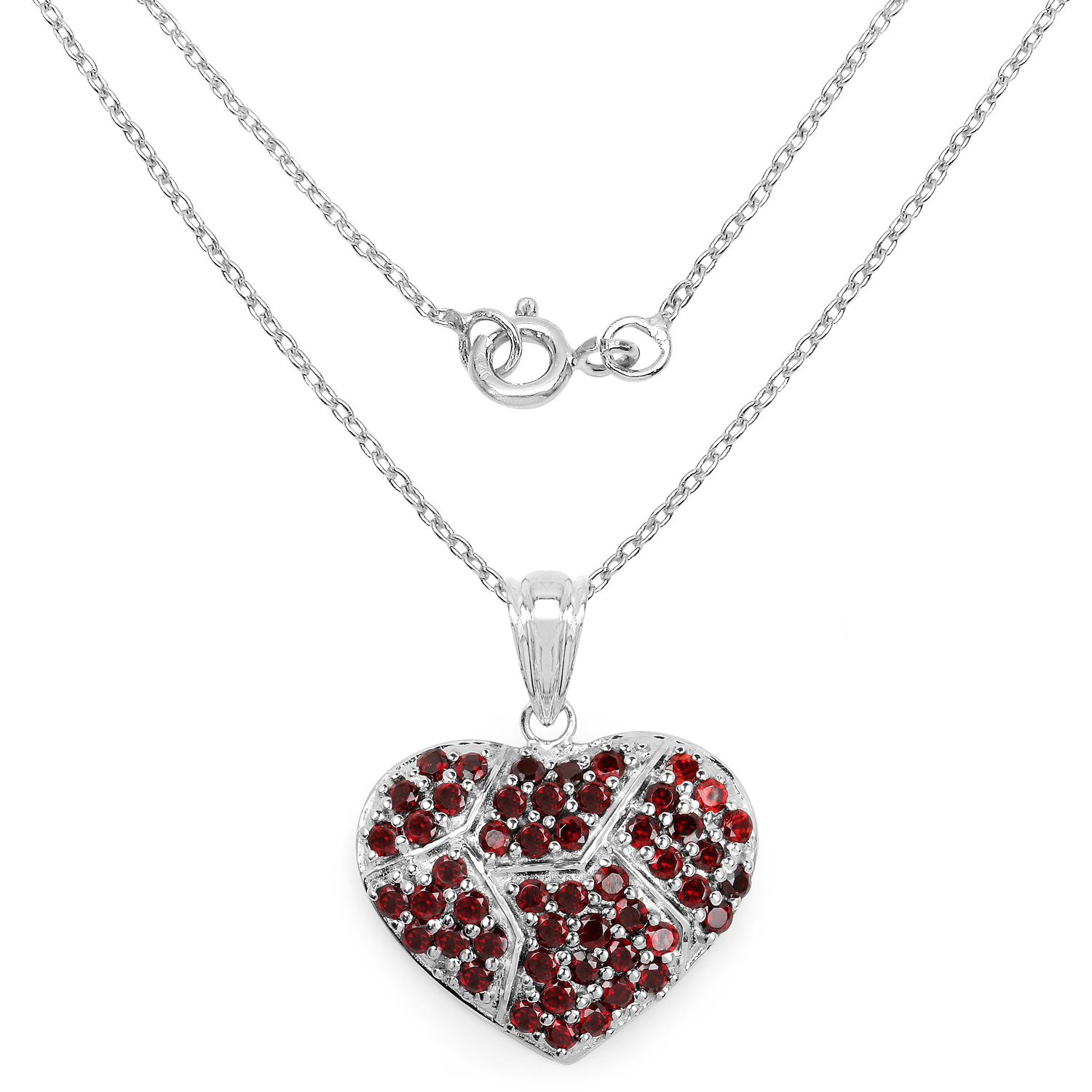 2.60 Carat Genuine Garnet .925 Sterling Silver Pendant