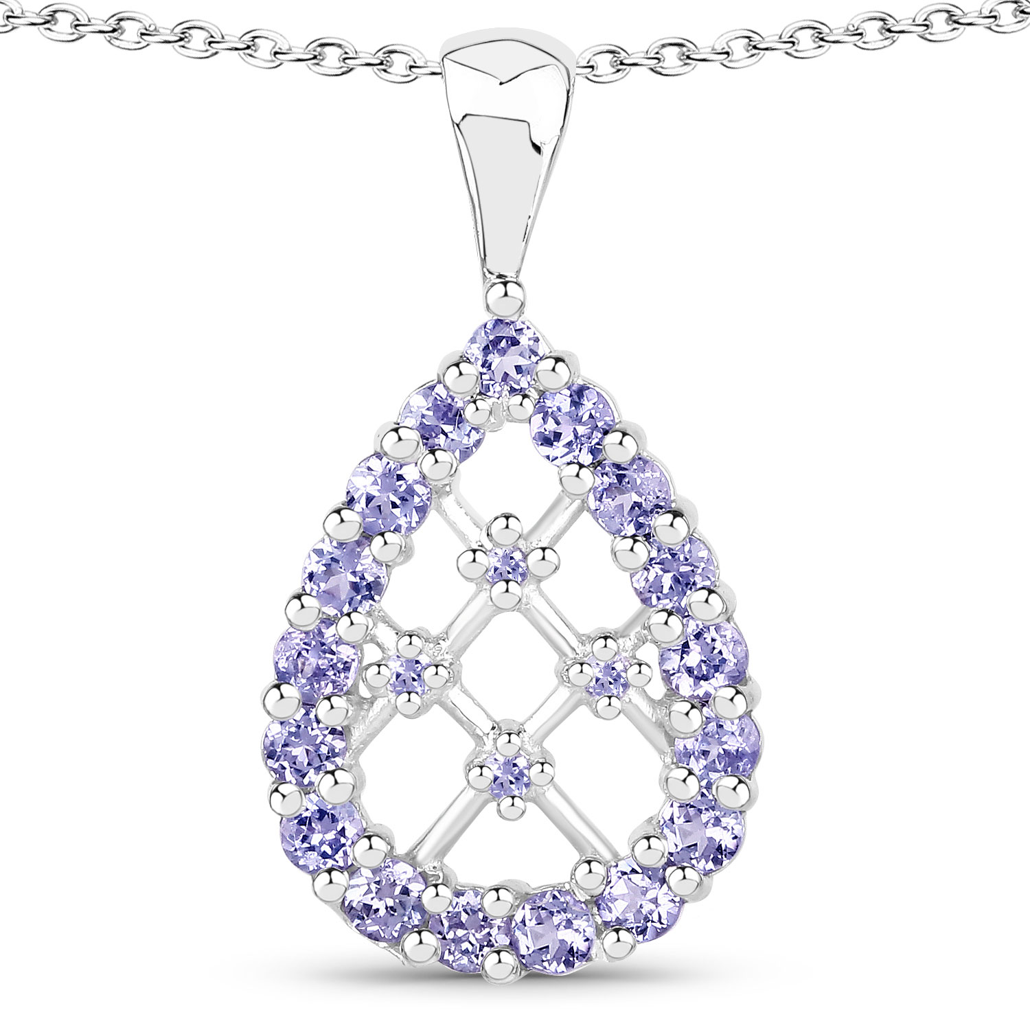 1.27 Carat Genuine Tanzanite .925 Sterling Silver Pendant