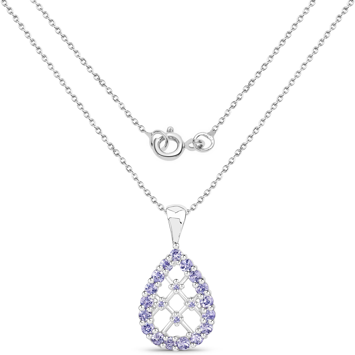 1.27 Carat Genuine Tanzanite .925 Sterling Silver Pendant
