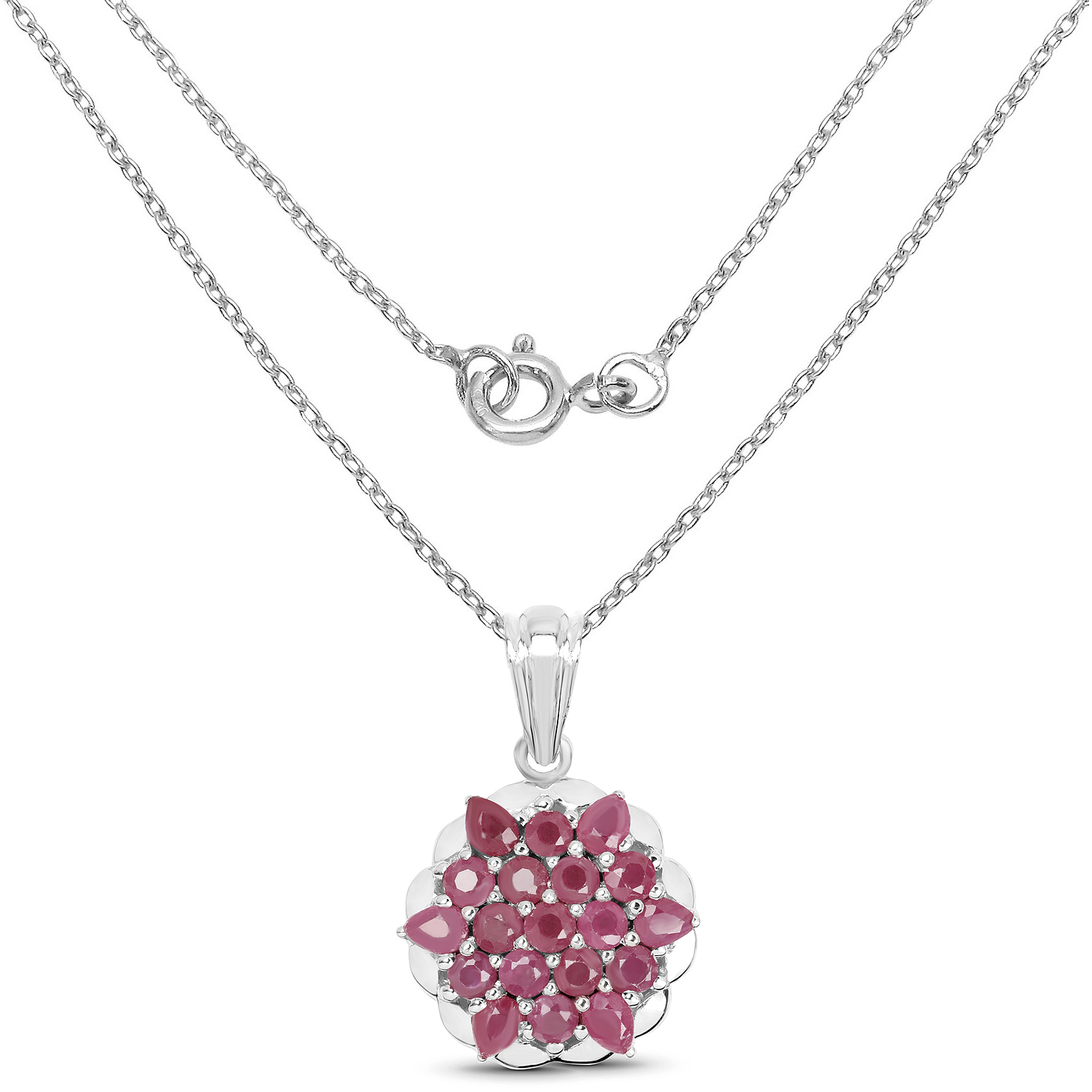 2.89 Carat Genuine Ruby .925 Sterling Silver Pendant
