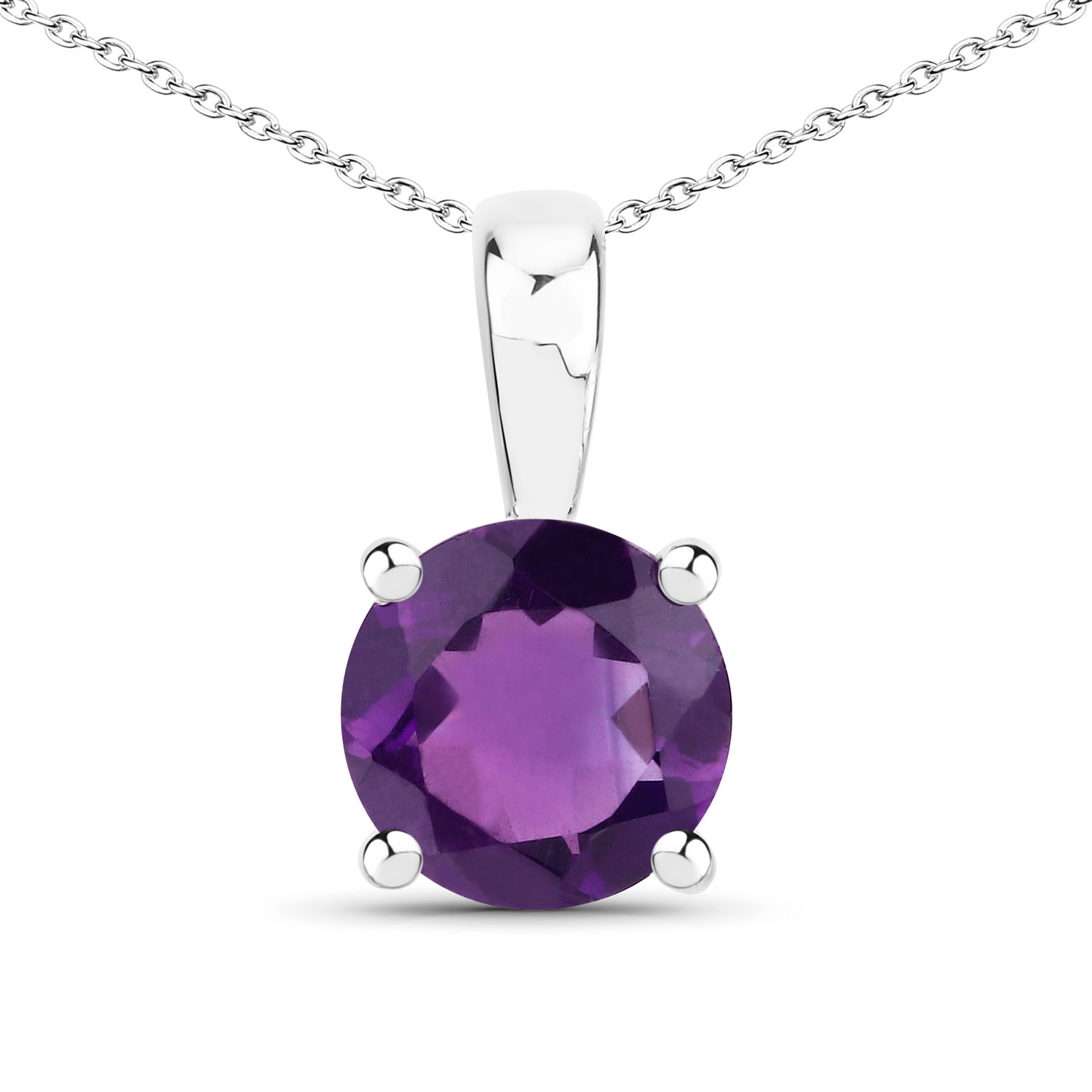 1.15 Carat Genuine Amethyst .925 Sterling Silver Pendant