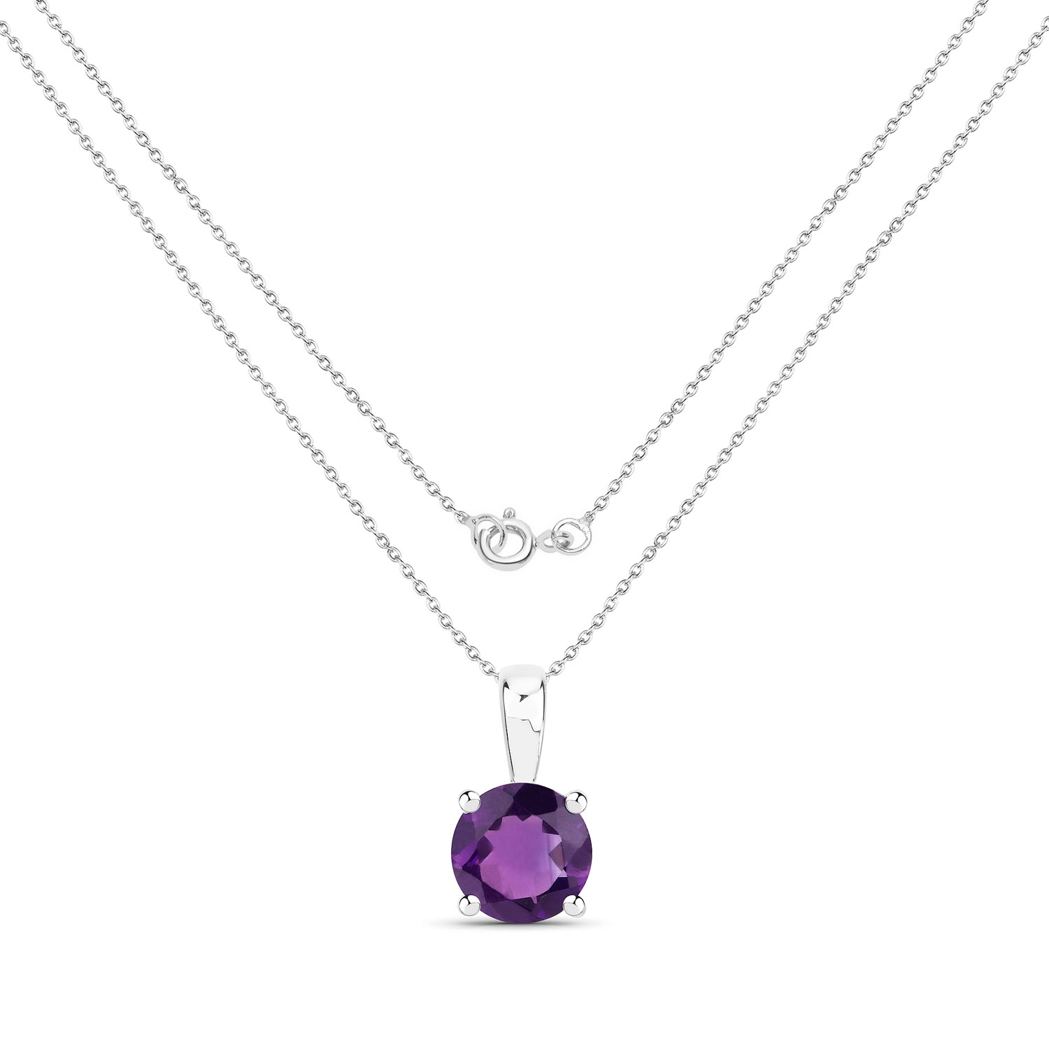 1.15 Carat Genuine Amethyst .925 Sterling Silver Pendant