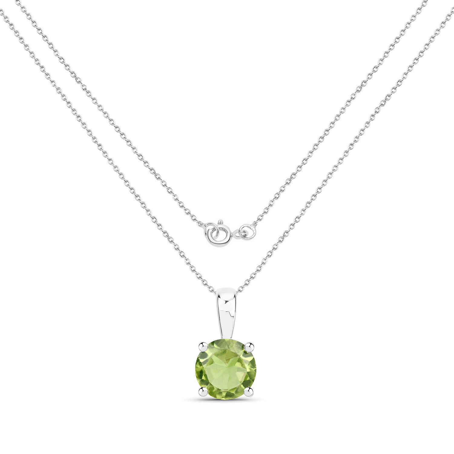 1.25 Carat Genuine Peridot .925 Sterling Silver Pendant