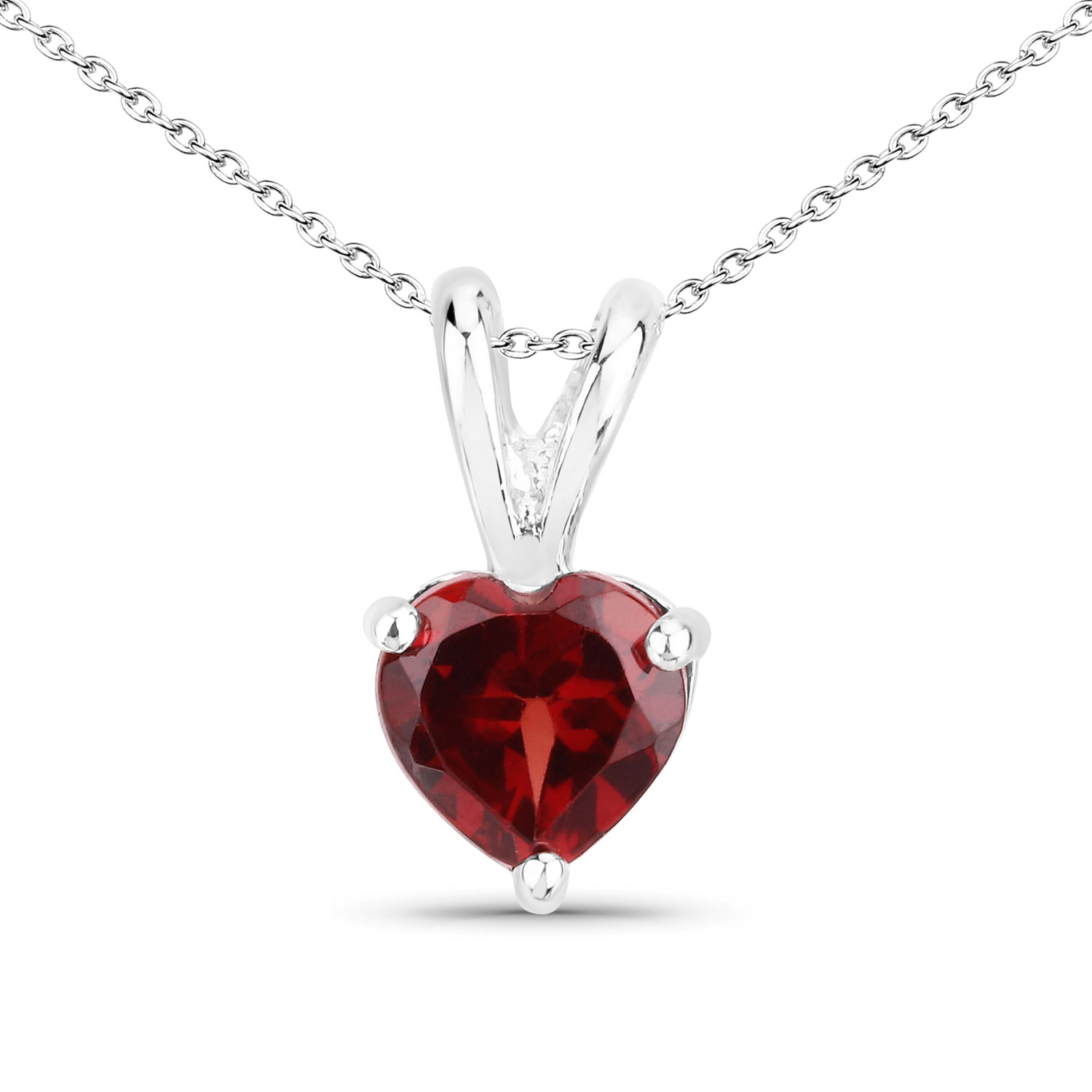 0.88 Carat Genuine Garnet .925 Sterling Silver Pendant