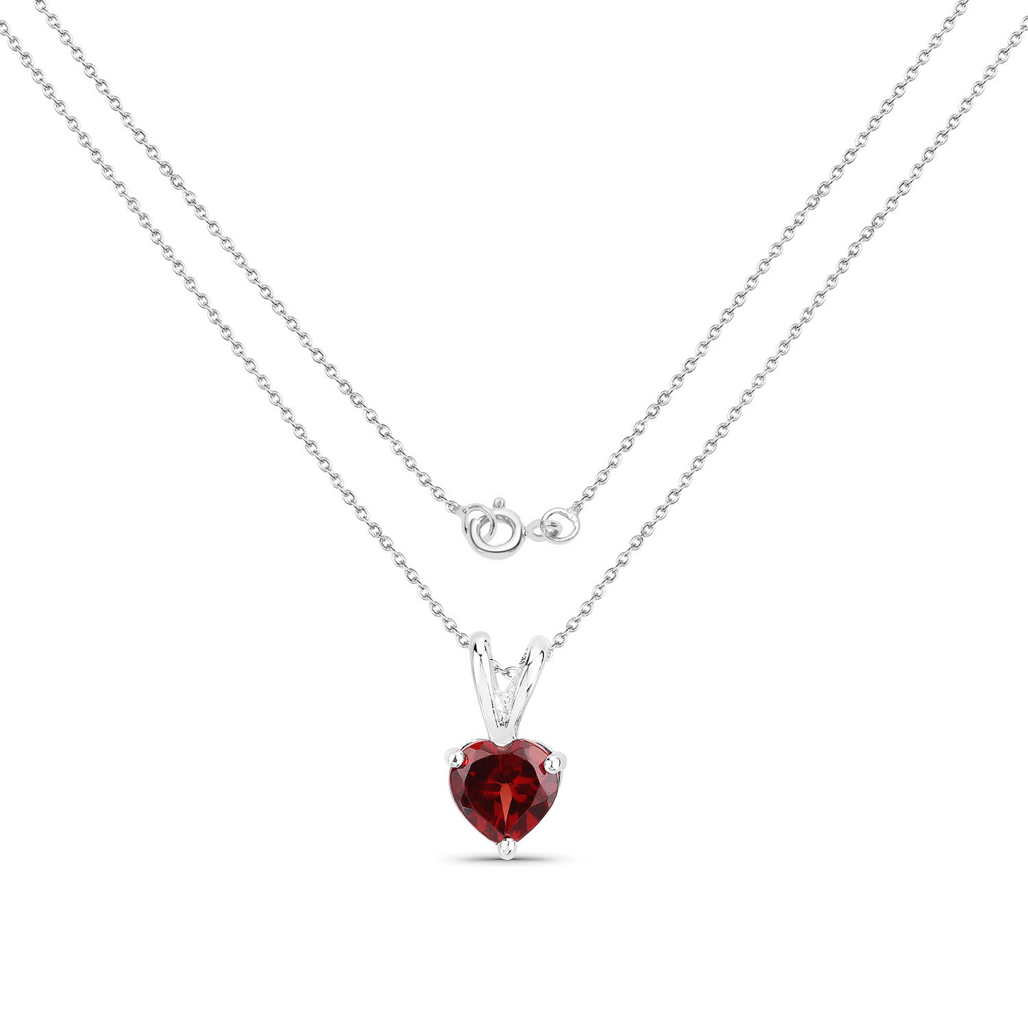 0.88 Carat Genuine Garnet .925 Sterling Silver Pendant