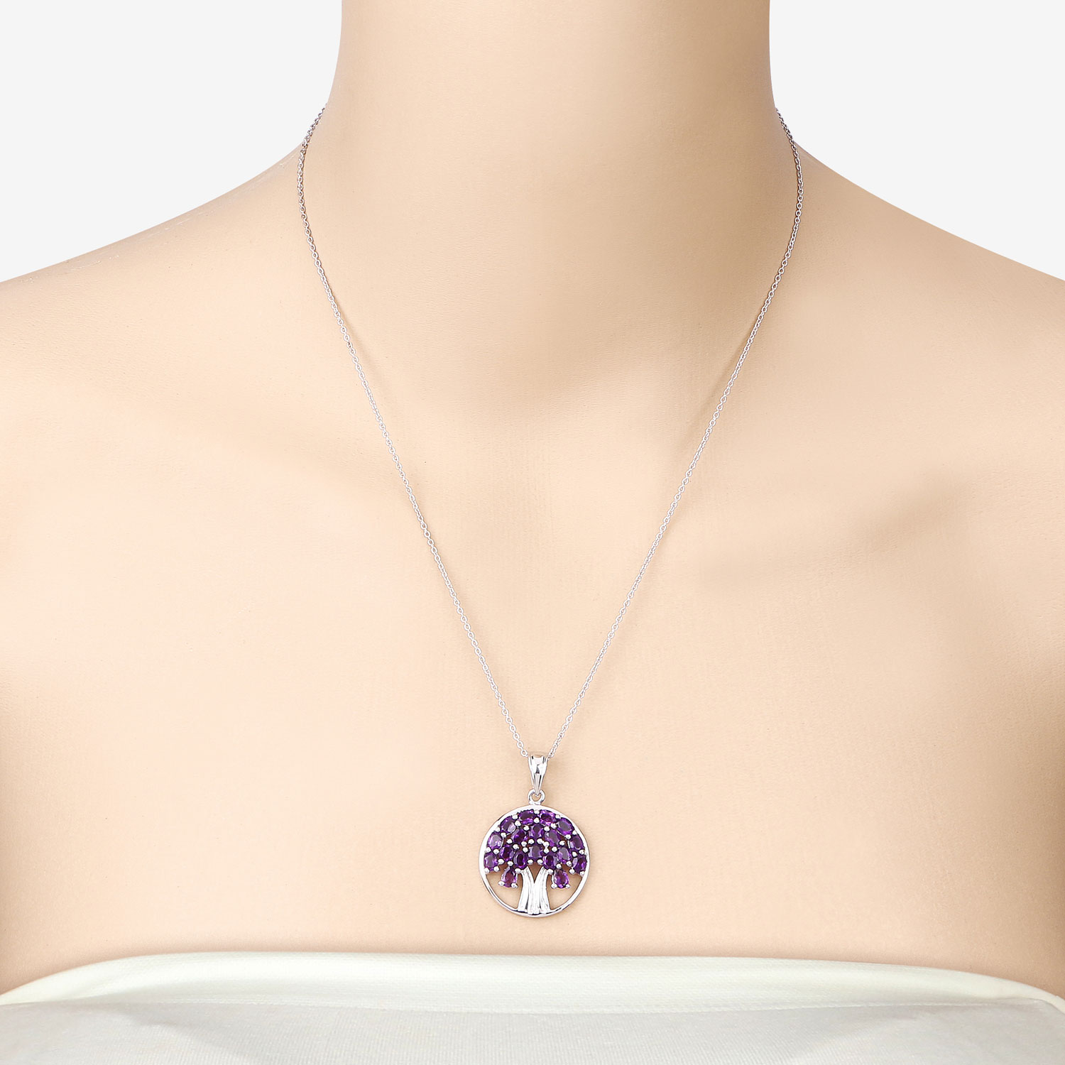 2.94 Carat Genuine Amethyst .925 Sterling Silver Pendant
