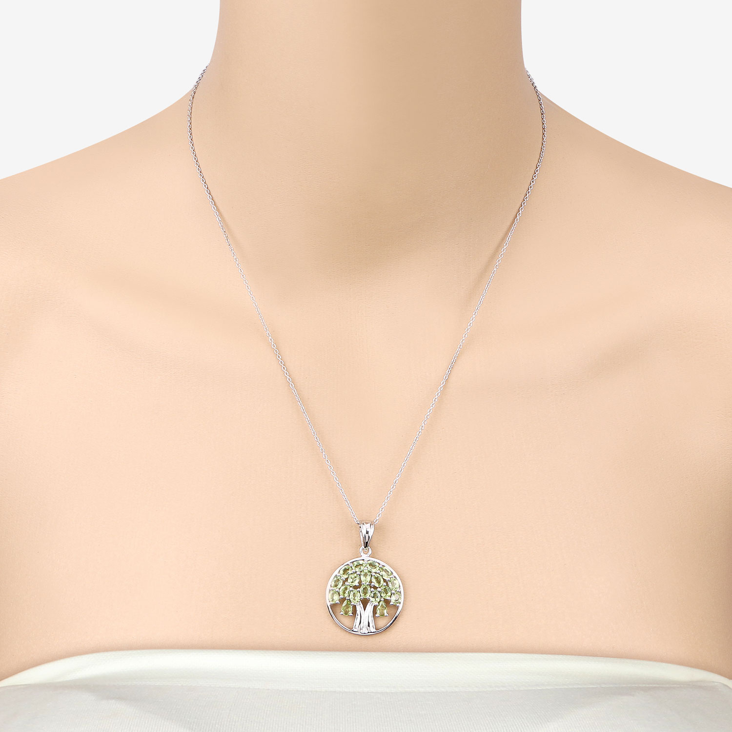 3.16 Carat Genuine Peridot .925 Sterling Silver Pendant