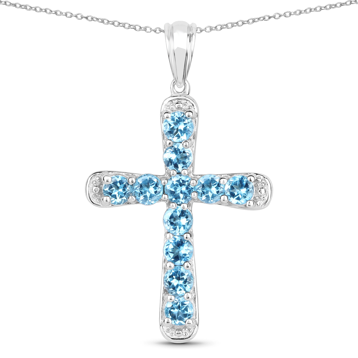 3.85 Carat Genuine Blue Topaz .925 Sterling Silver Pendant