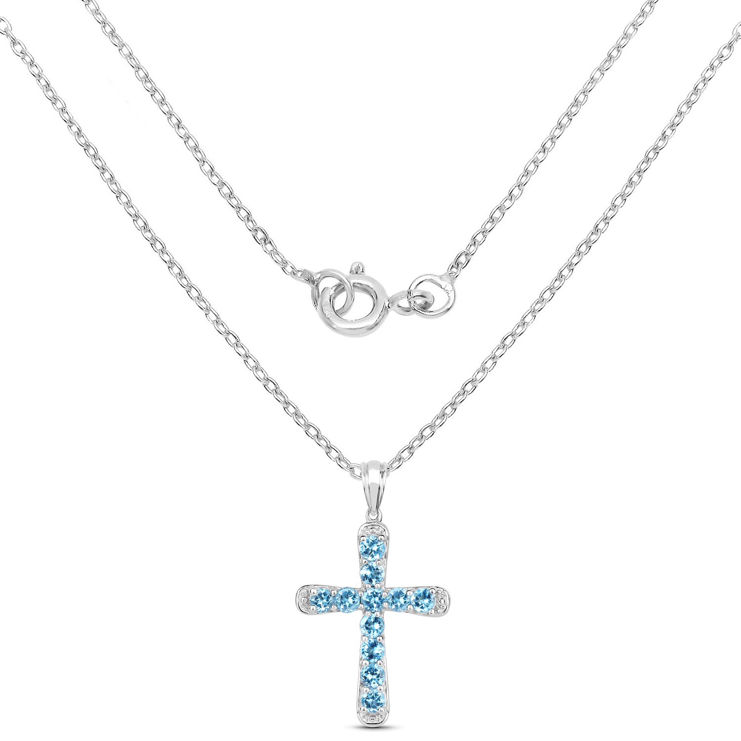 3.85 Carat Genuine Blue Topaz .925 Sterling Silver Pendant