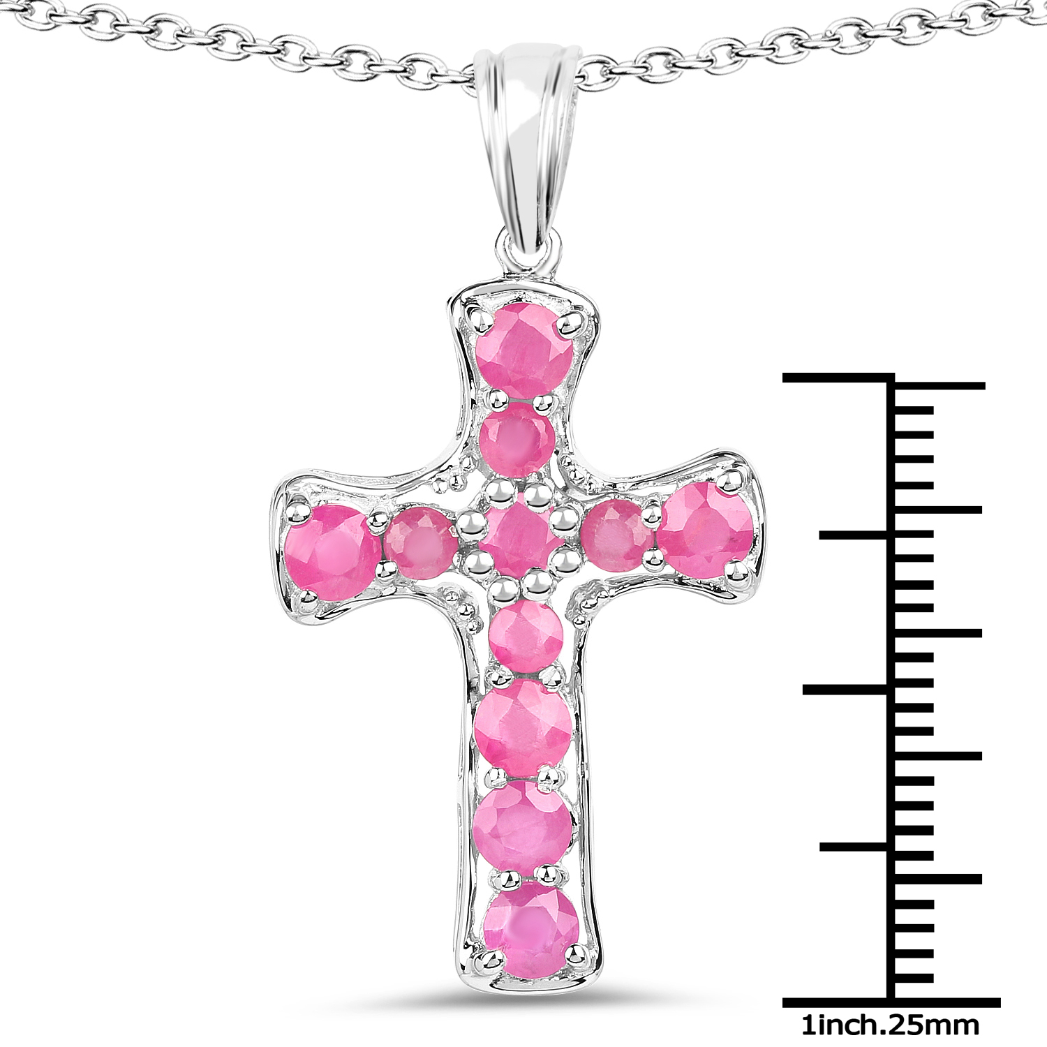 2.55 Carat Genuine Ruby .925 Sterling Silver Pendant