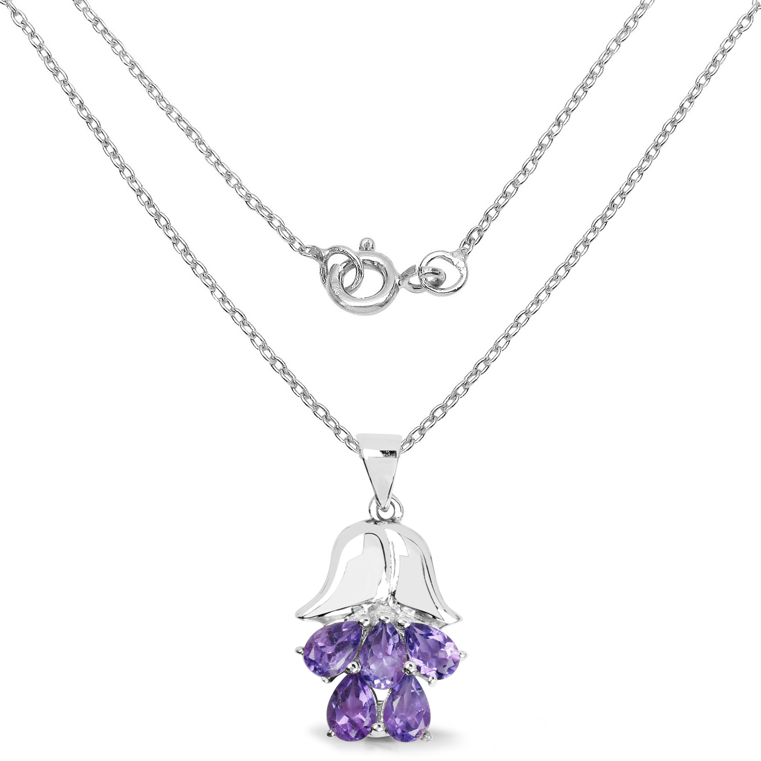 1.85 Carat Genuine Amethyst .925 Sterling Silver Pendant