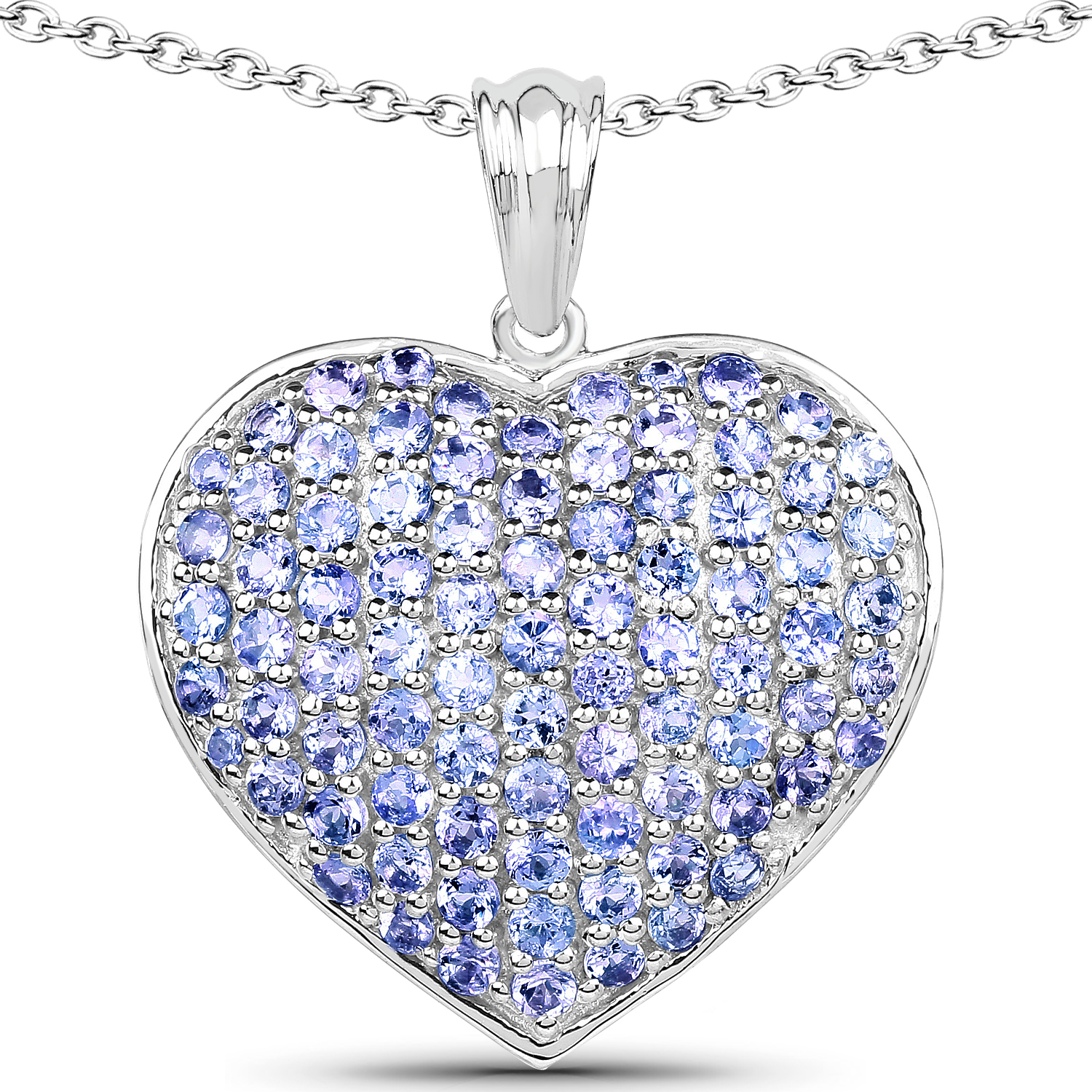 2.43 Carat Genuine Tanzanite .925 Sterling Silver Pendant