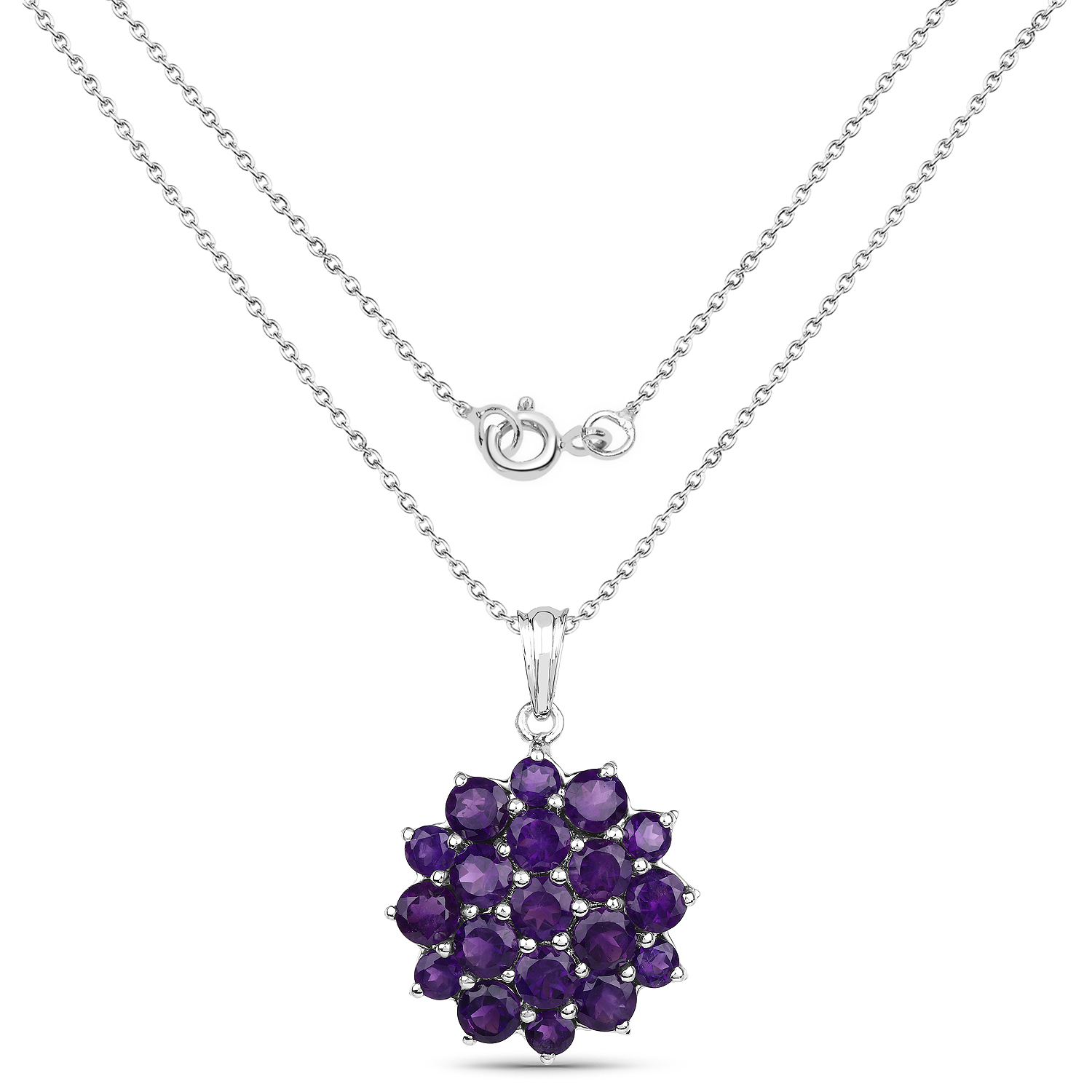 7.29 Carat Genuine Amethyst .925 Sterling Silver Pendant