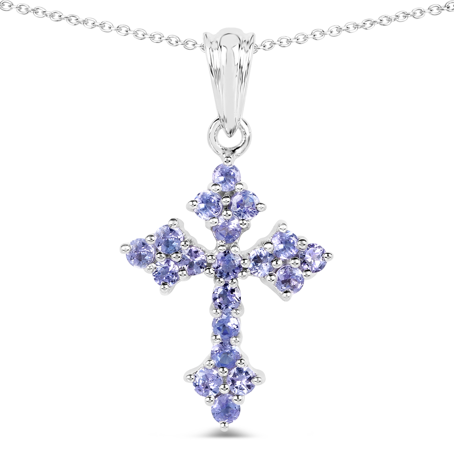 1.33 Carat Genuine Tanzanite .925 Sterling Silver Pendant