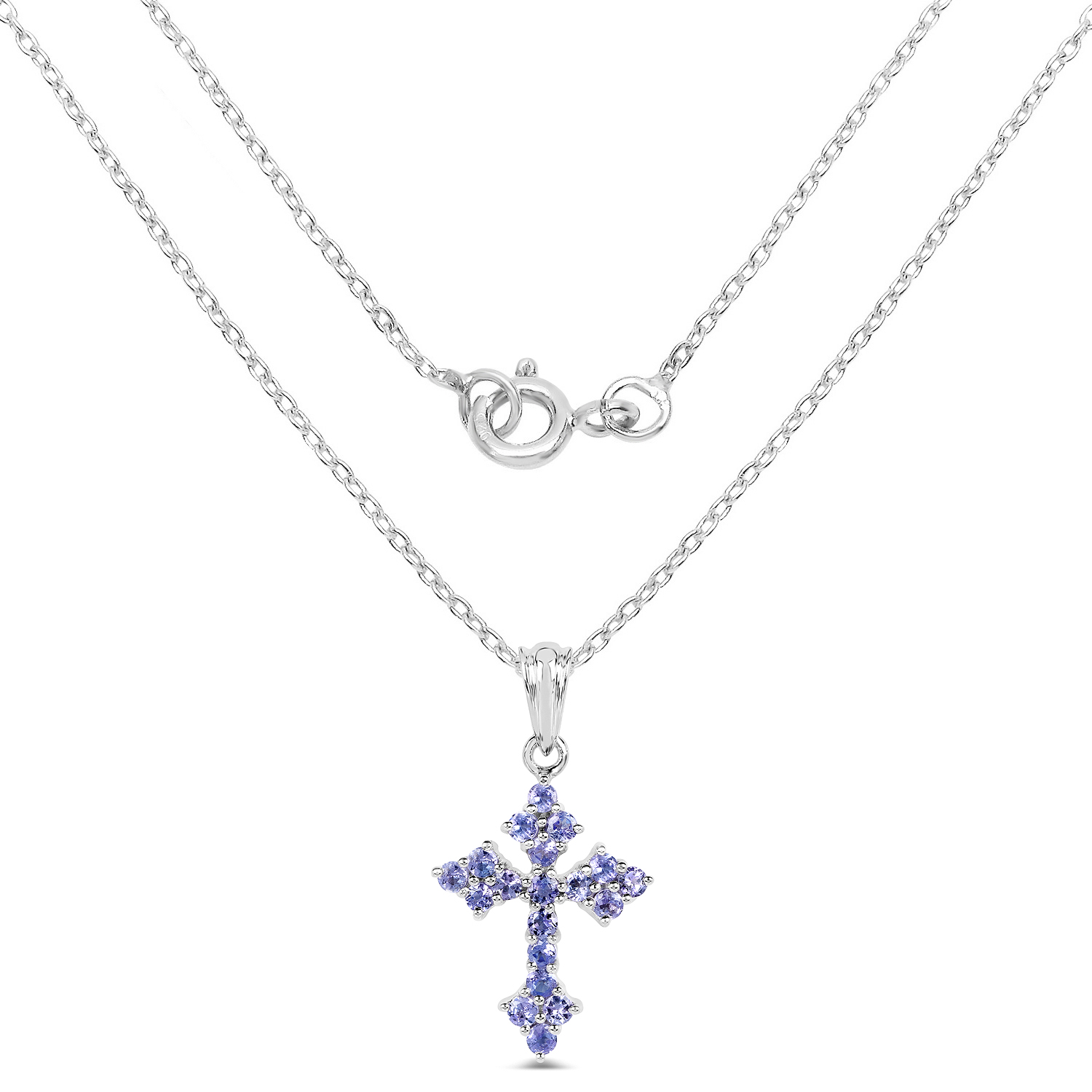 1.33 Carat Genuine Tanzanite .925 Sterling Silver Pendant