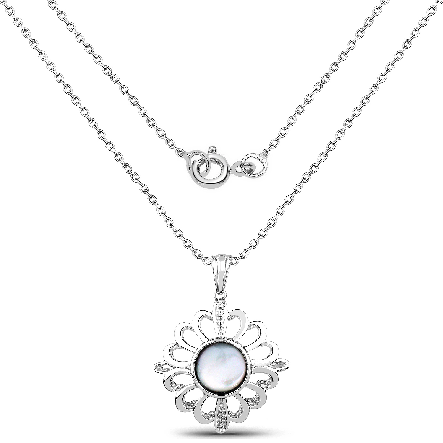 3.28 Carat Genuine Pearl .925 Sterling Silver Pendant