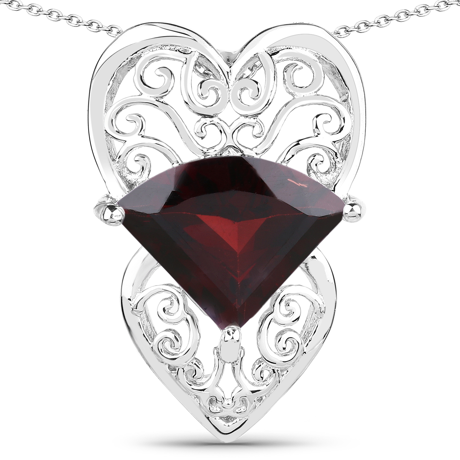 10.75 Carat Genuine Garnet .925 Sterling Silver Pendant