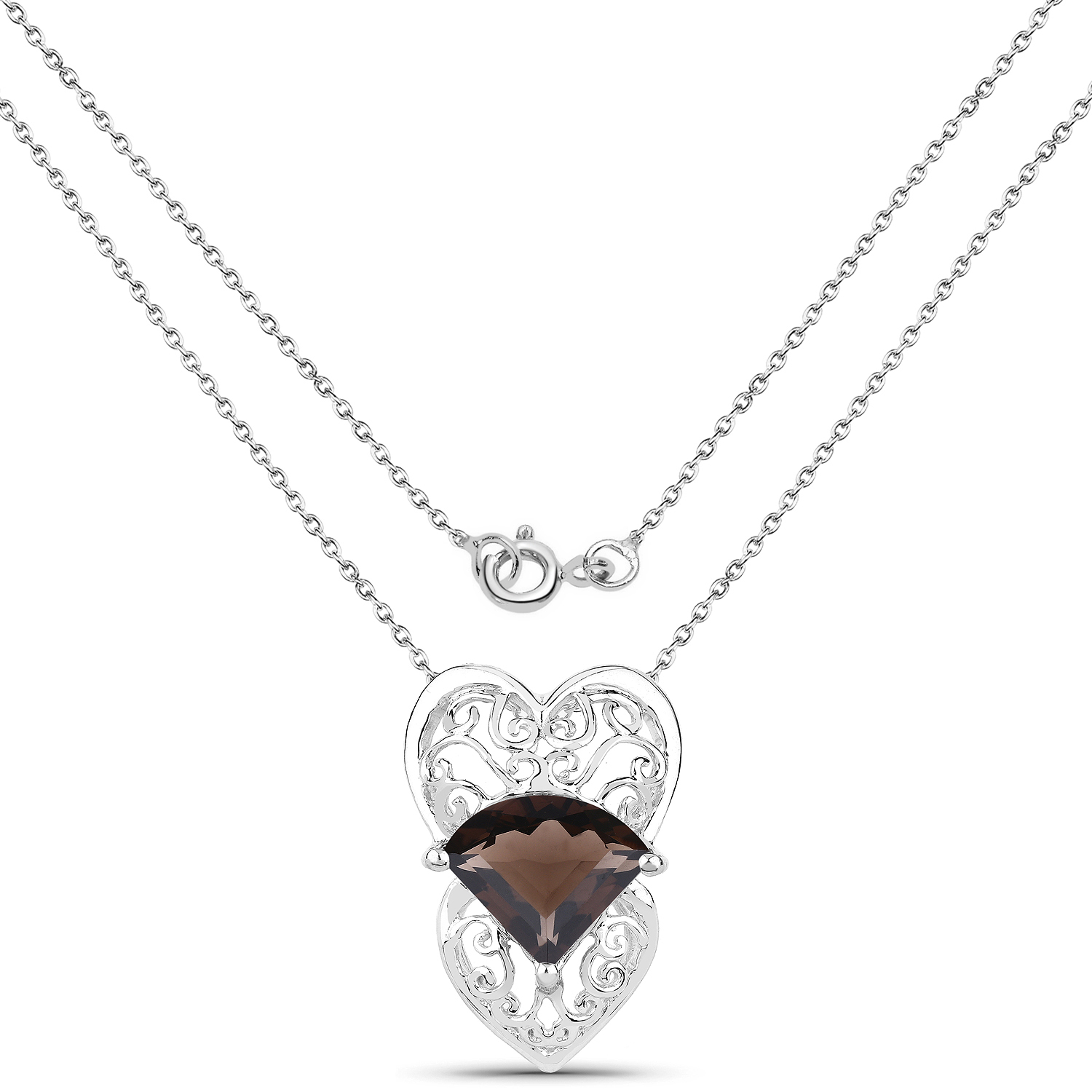 6.80 Carat Genuine Smoky Quartz .925 Sterling Silver Pendant