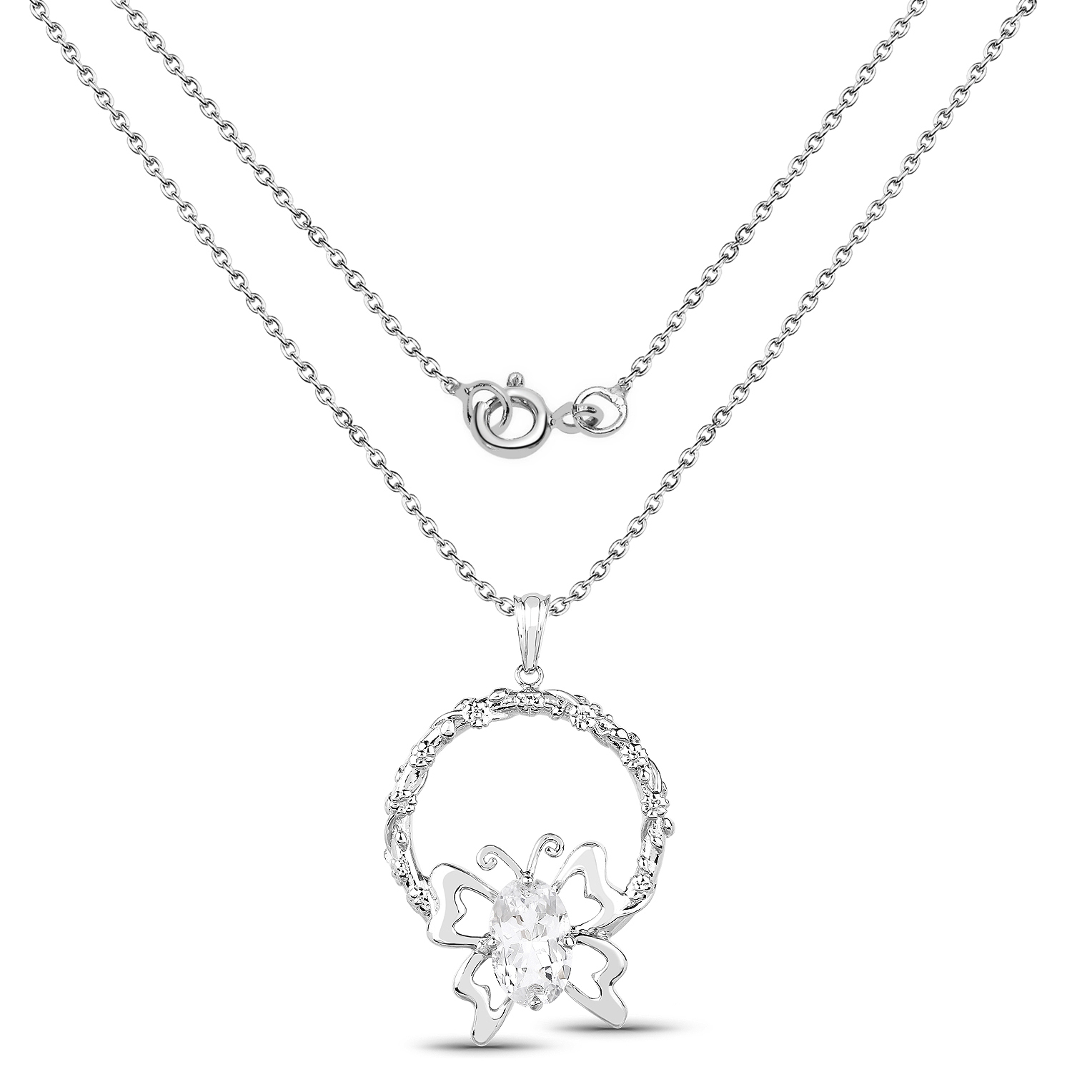 6.48 Carat Genuine White Topaz .925 Sterling Silver Pendant