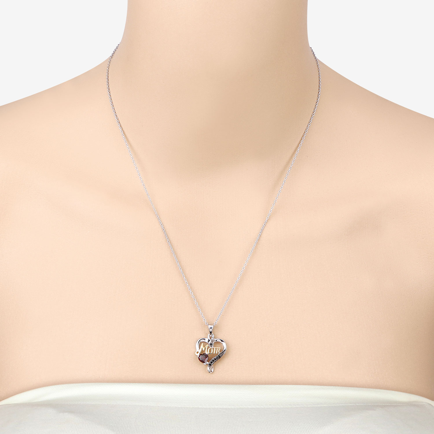 0.55 Carat Genuine Garnet and Black Spinel .925 Sterling Silver Pendant