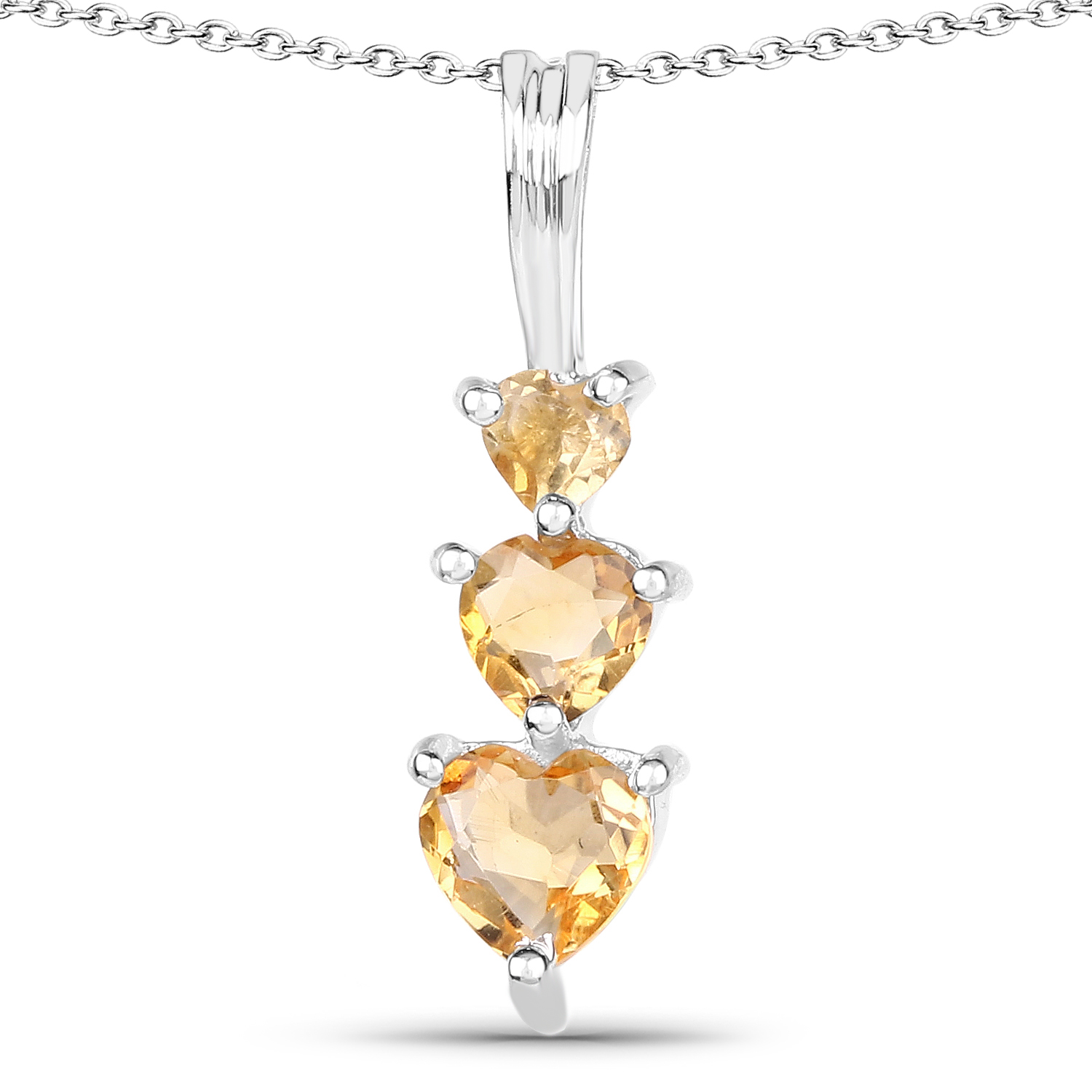 0.85 Carat Genuine Citrine .925 Sterling Silver Pendant