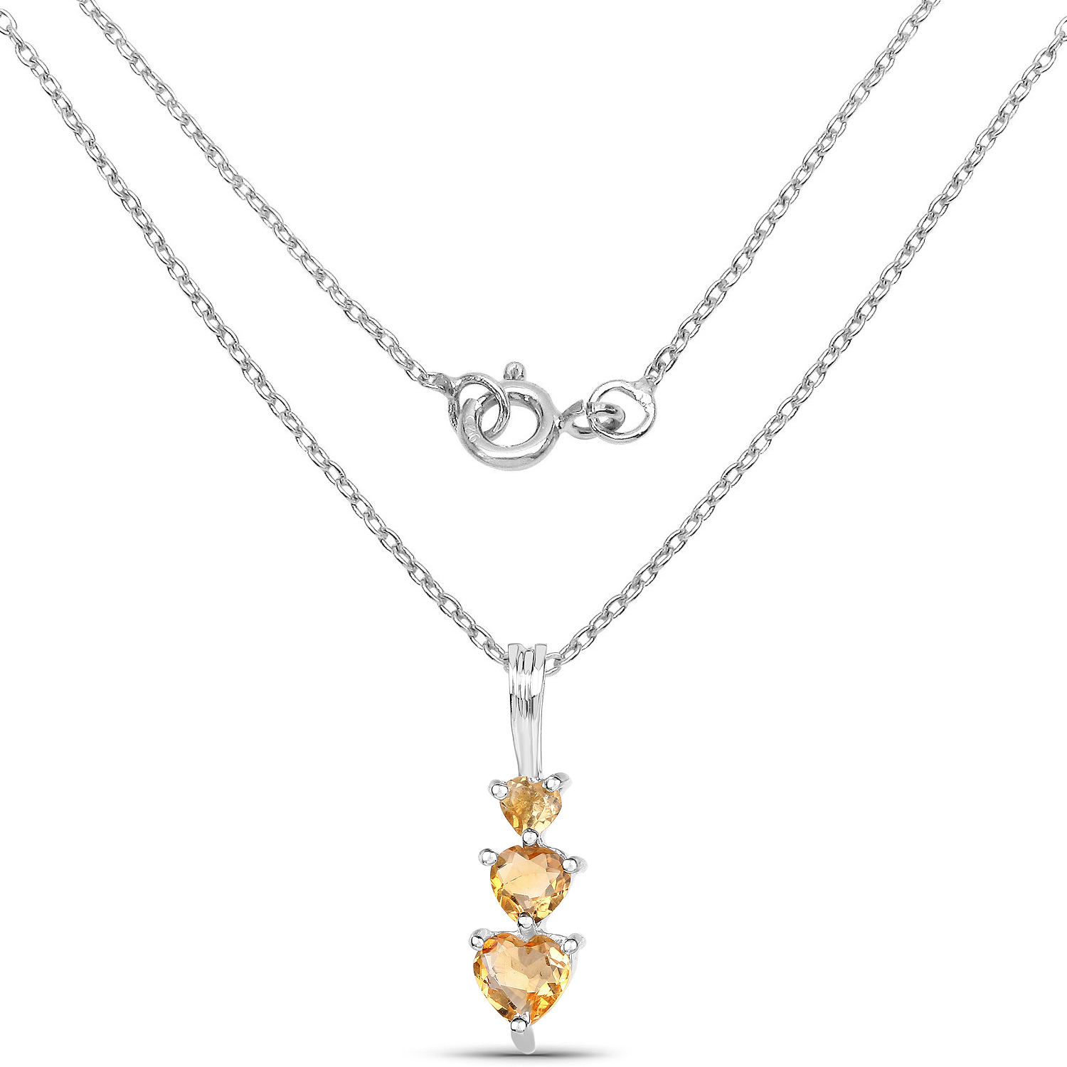 0.85 Carat Genuine Citrine .925 Sterling Silver Pendant