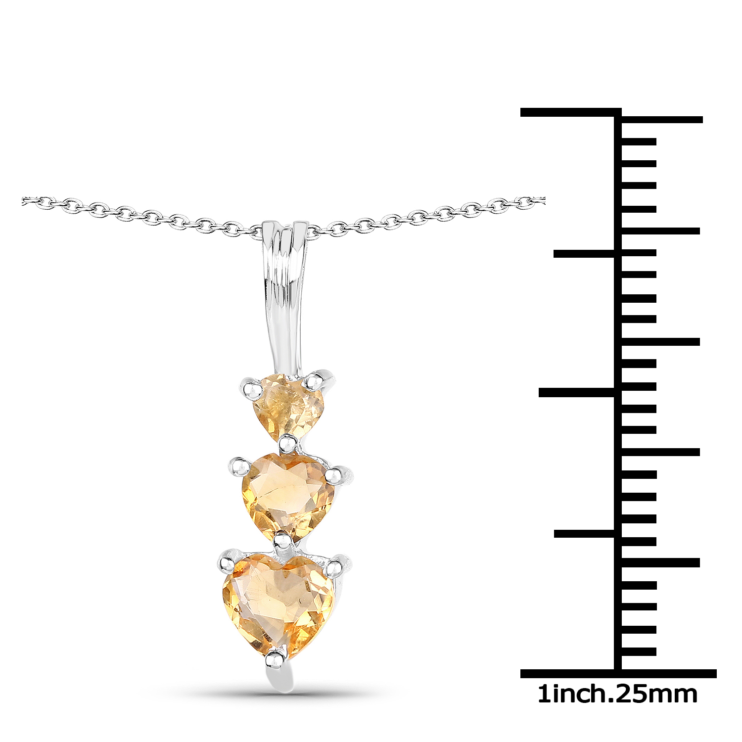 0.85 Carat Genuine Citrine .925 Sterling Silver Pendant