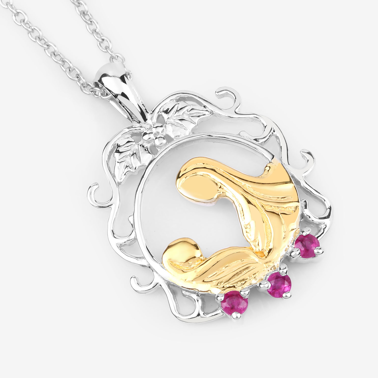 0.14 Carat Genuine Ruby .925 Sterling Silver Pendant