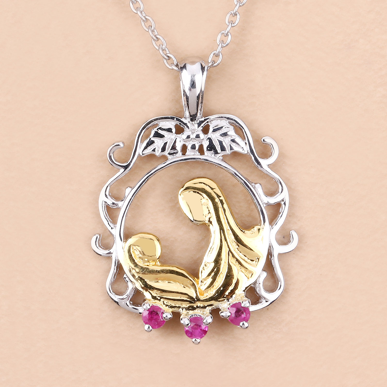 0.14 Carat Genuine Ruby .925 Sterling Silver Pendant