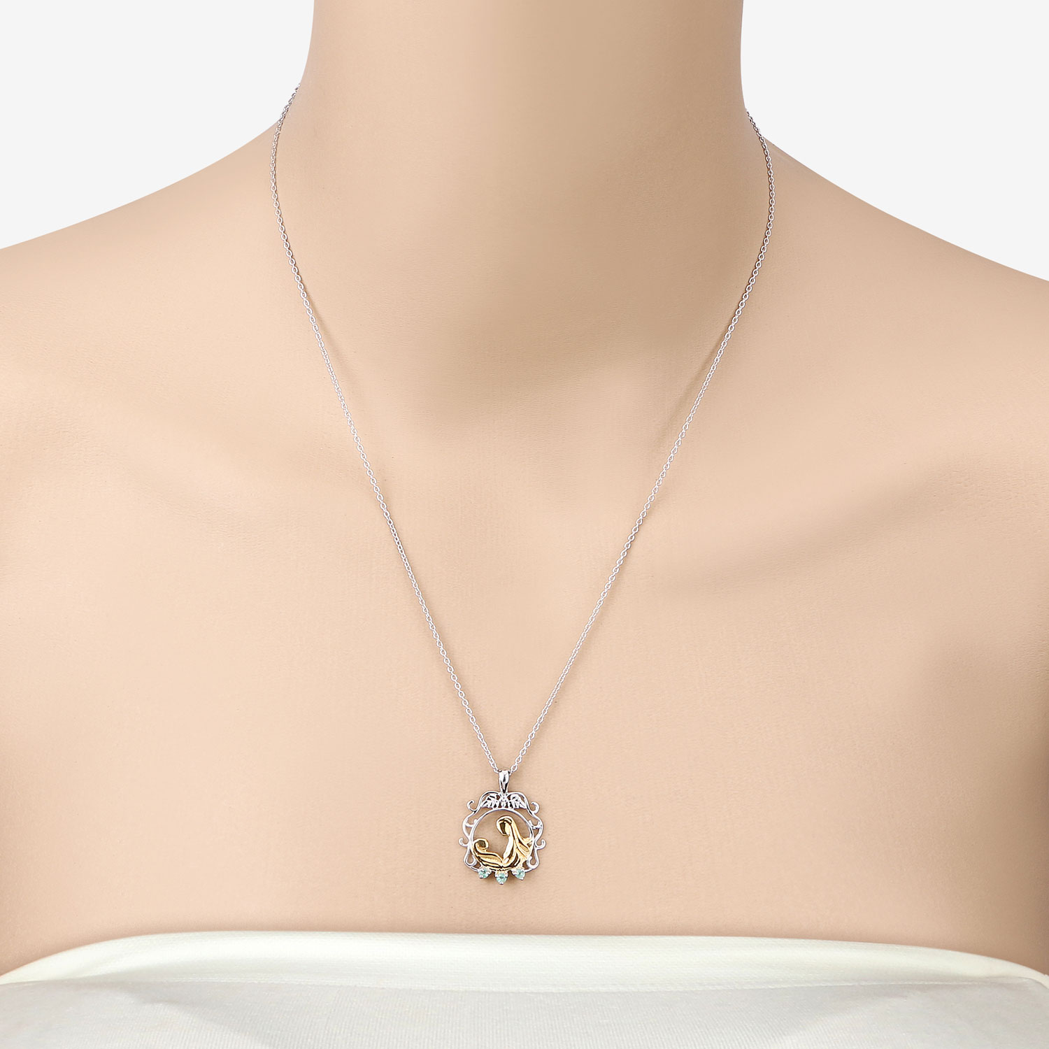 0.09 Carat Genuine Emerald .925 Sterling Silver Pendant