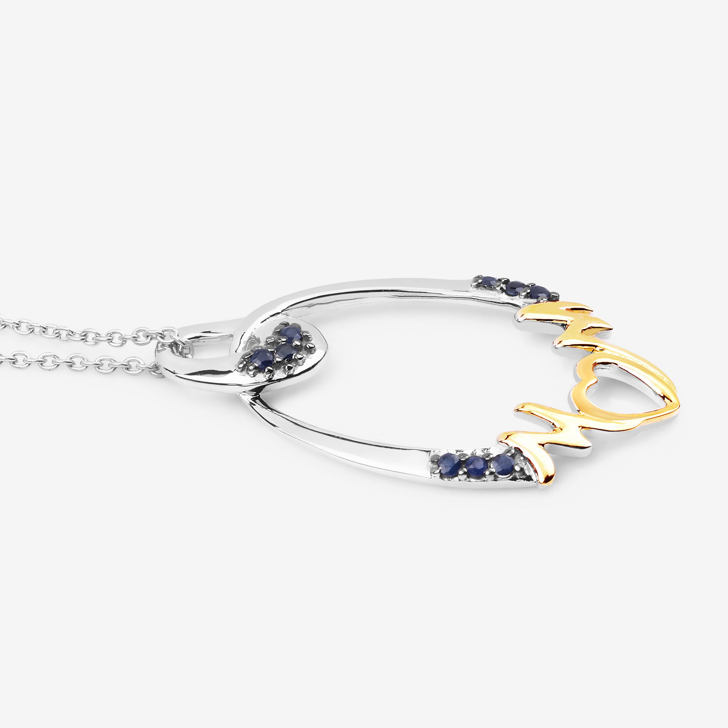 0.18 Carat Genuine Blue Sapphire .925 Sterling Silver Pendant