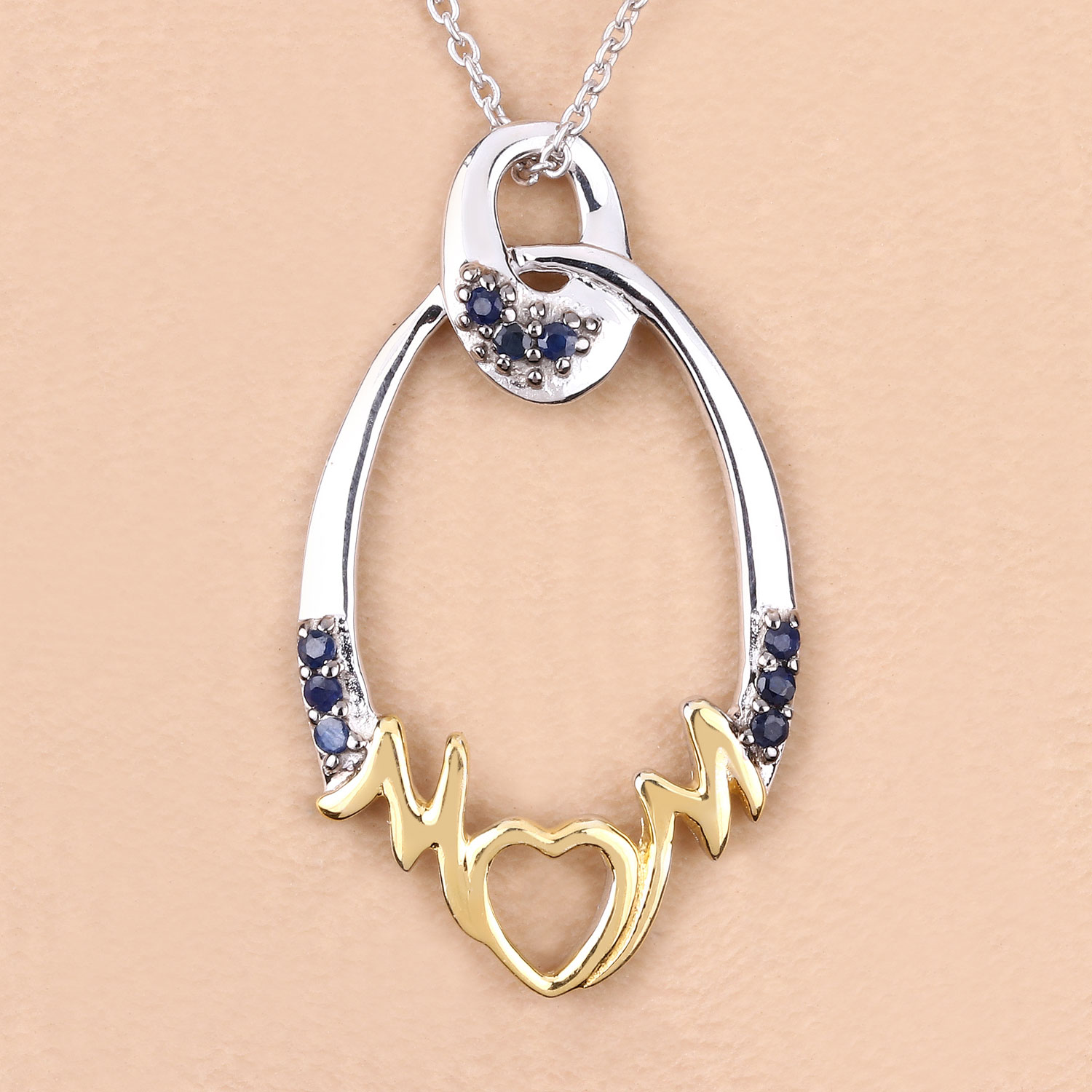 0.18 Carat Genuine Blue Sapphire .925 Sterling Silver Pendant