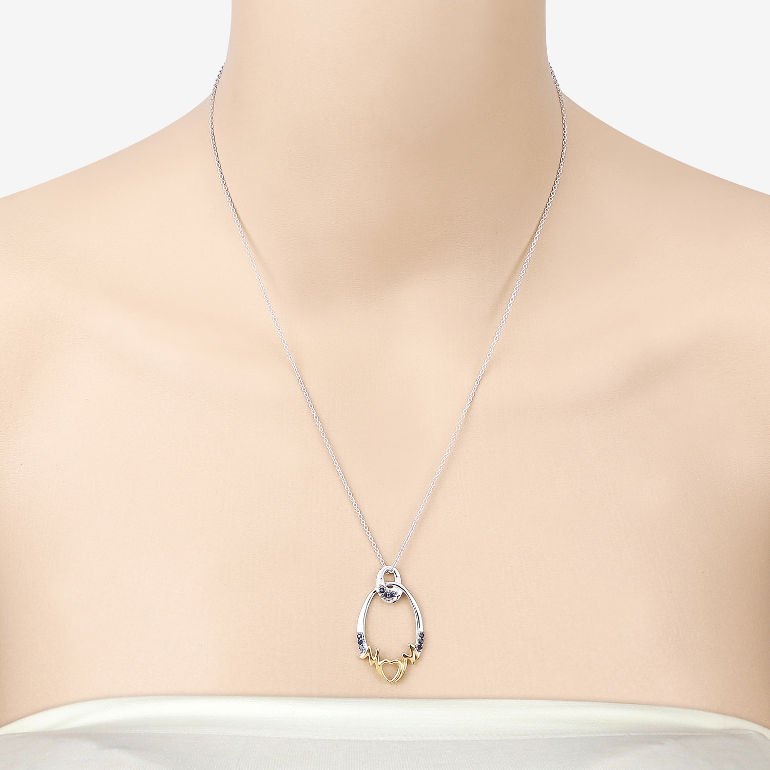 0.18 Carat Genuine Blue Sapphire .925 Sterling Silver Pendant