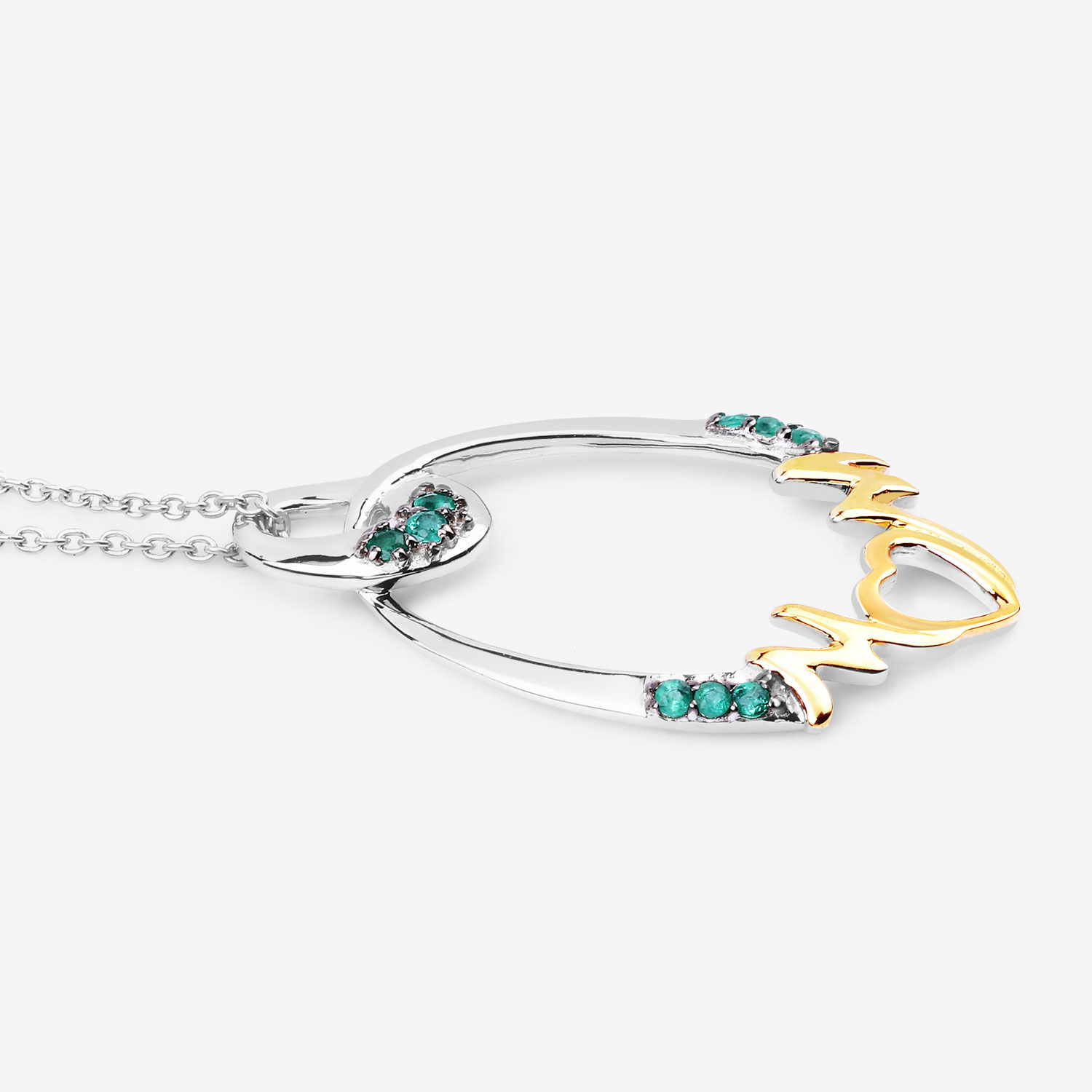 0.15 Carat Genuine Emerald .925 Sterling Silver Pendant