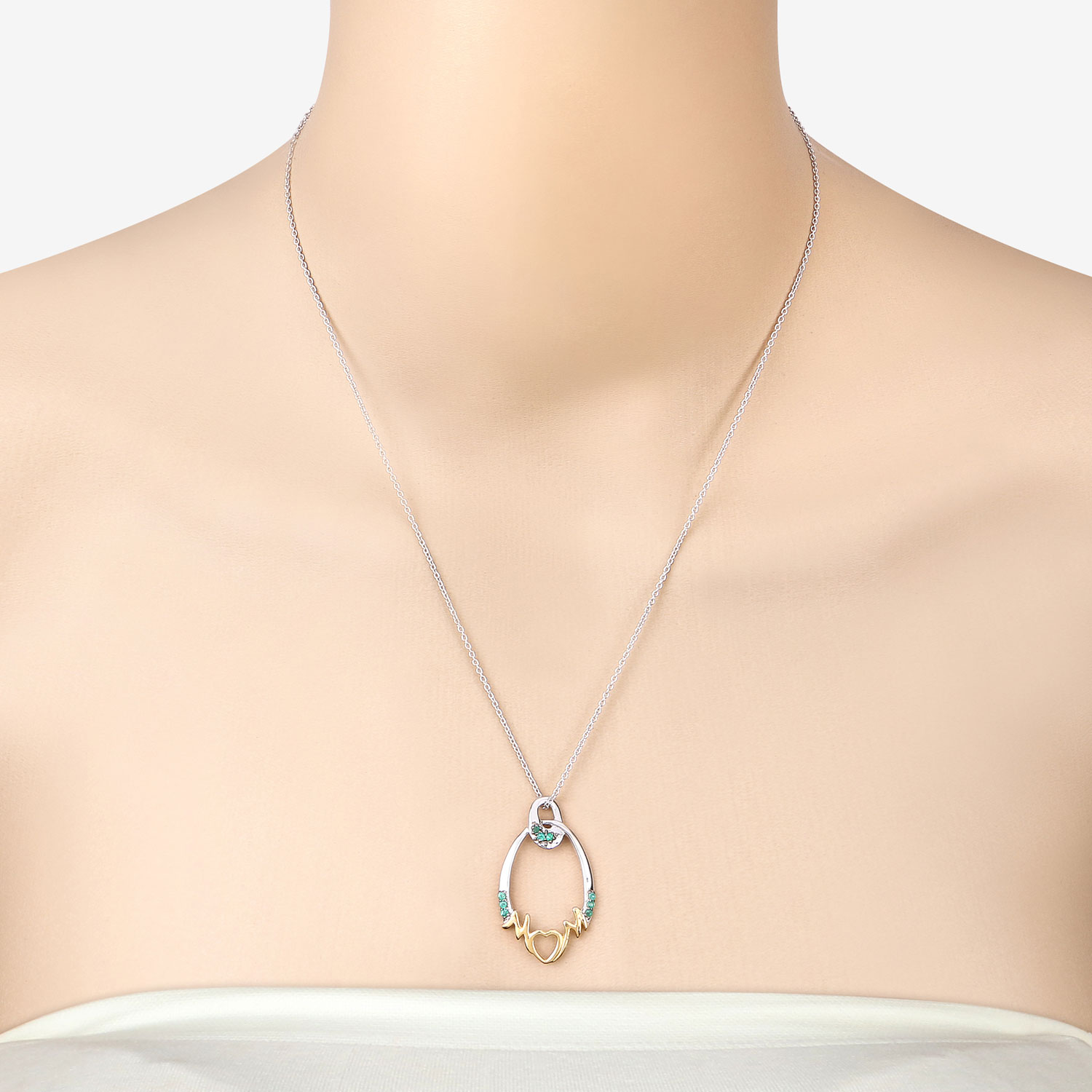 0.15 Carat Genuine Emerald .925 Sterling Silver Pendant