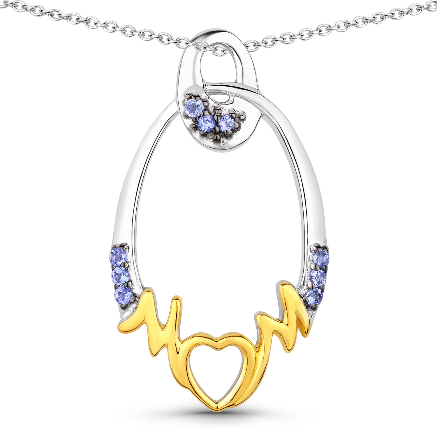 0.18 Carat Genuine Tanzanite .925 Sterling Silver Pendant