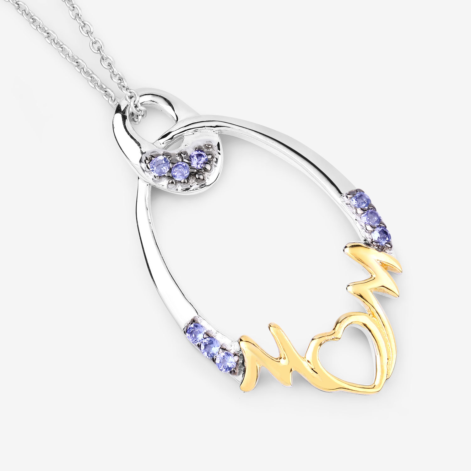 0.18 Carat Genuine Tanzanite .925 Sterling Silver Pendant